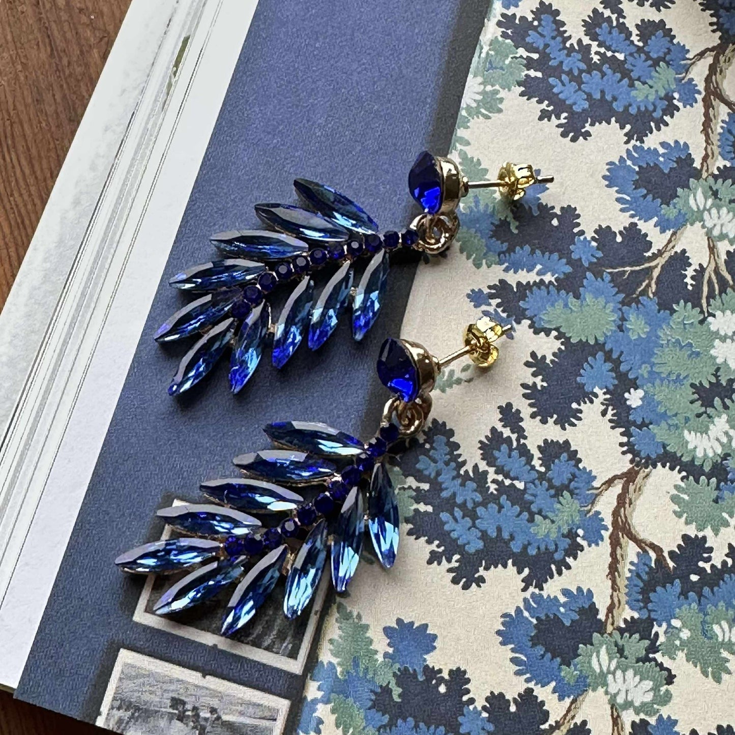 Ohrringe Feather - Royalblau