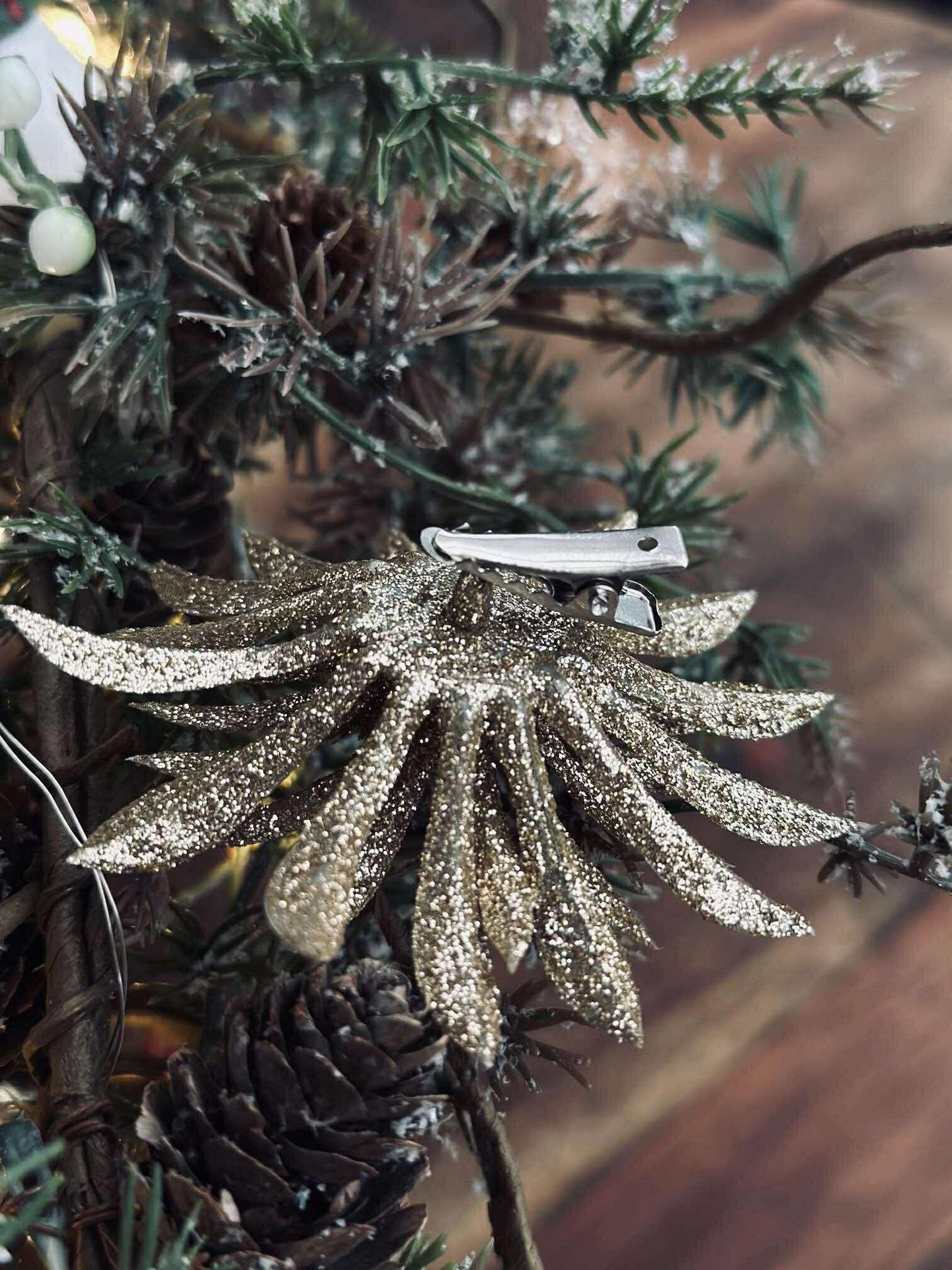 Deco-Blumen mit Glitzer - 4 Stk