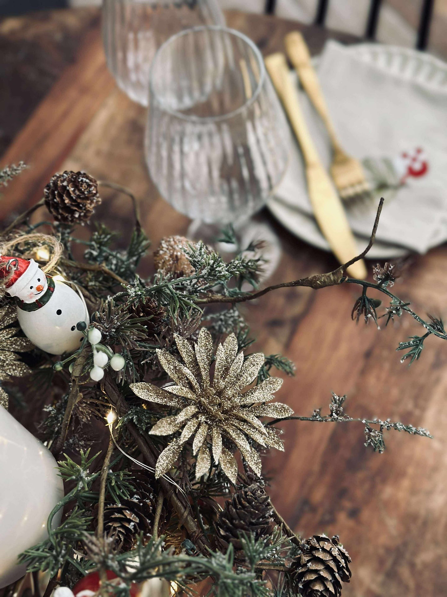Deco-Blumen mit Glitzer - 4 Stk