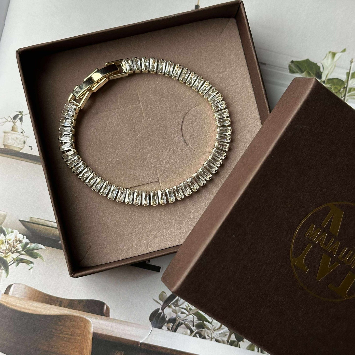 Tennisarmband Thelma mit Zirkonia - vergoldet