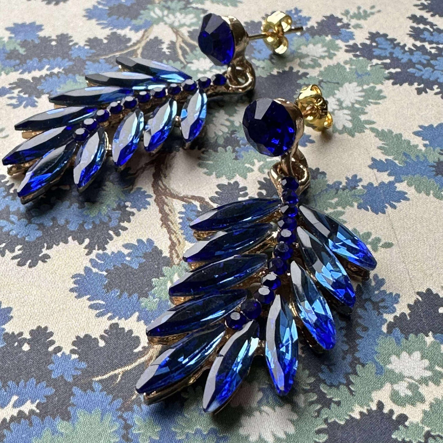 Ohrringe Feather - Royalblau