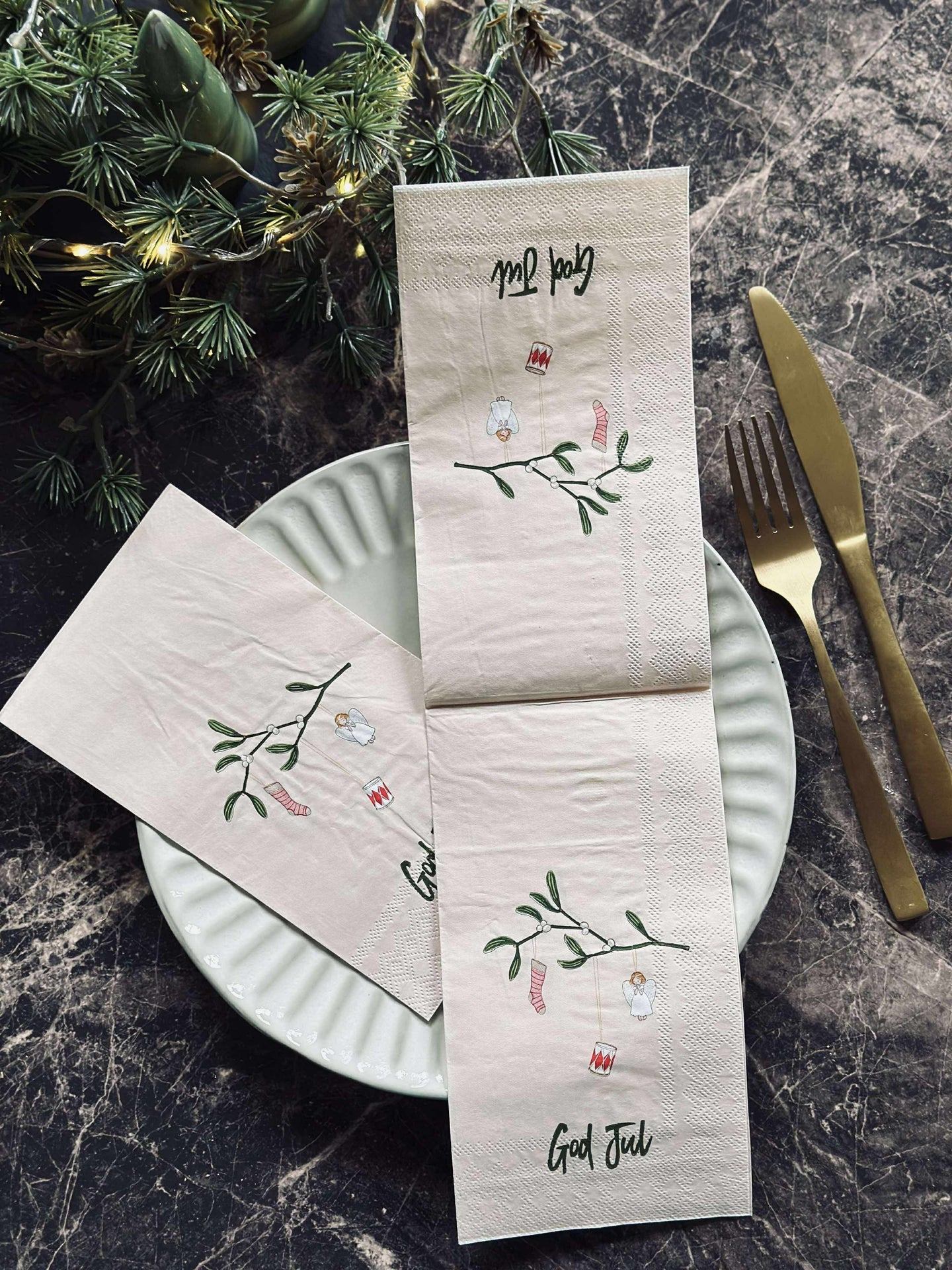 Servietten Weihnachten - 20 Stk. Mistel
