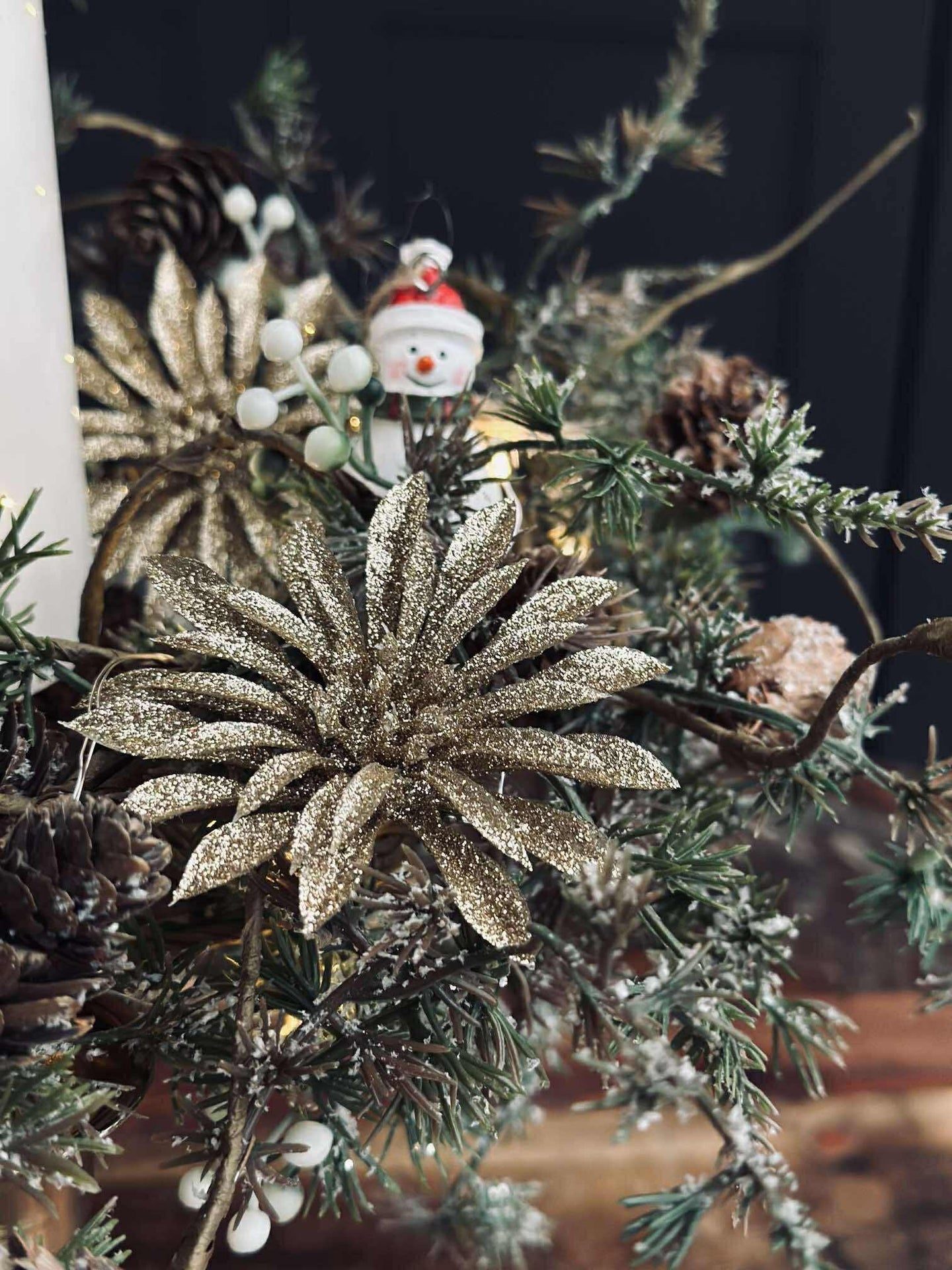 Deco-Blumen mit Glitzer - 4 Stk