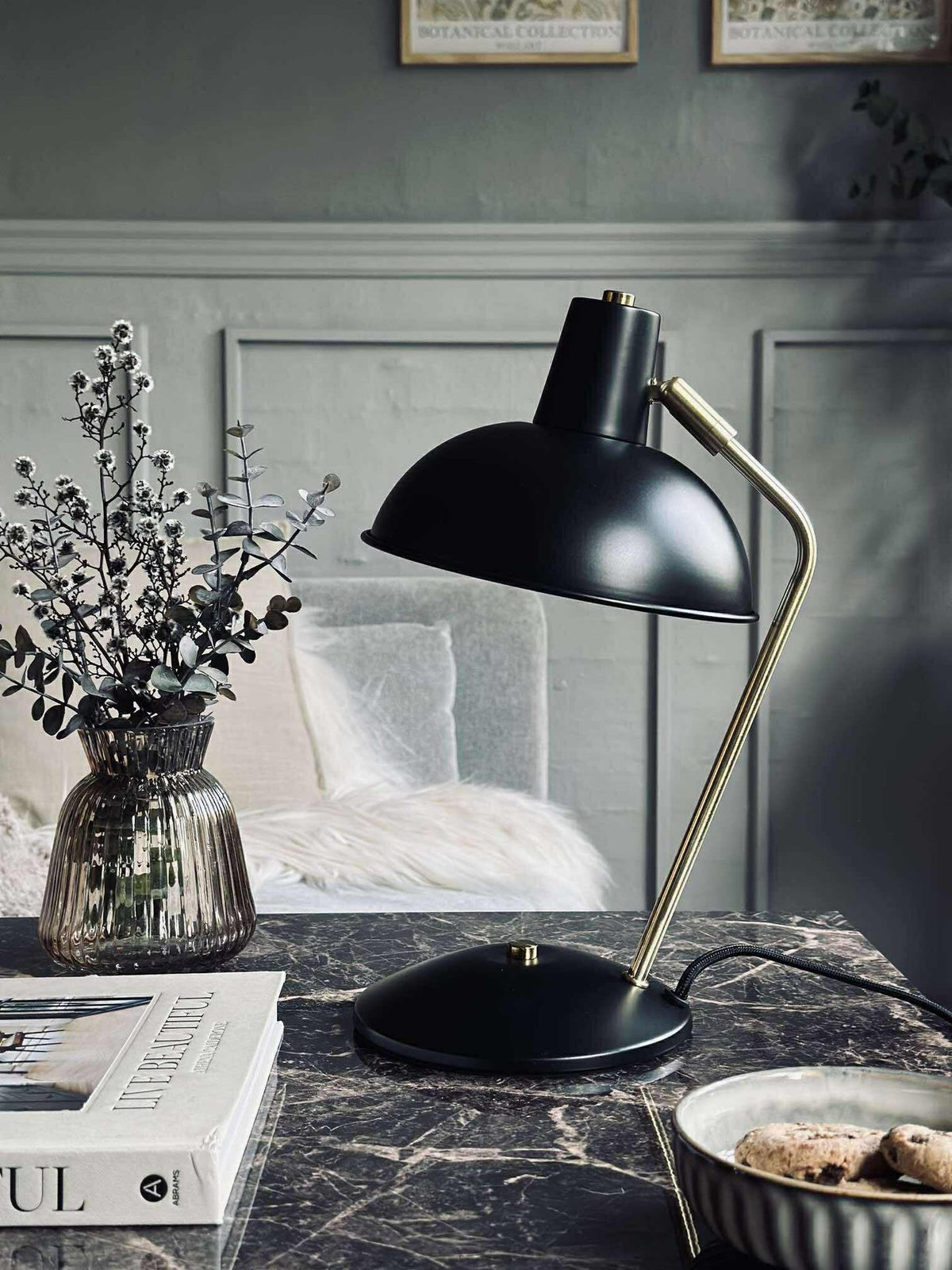 Tischlampe Retro - Schwarz / Gold