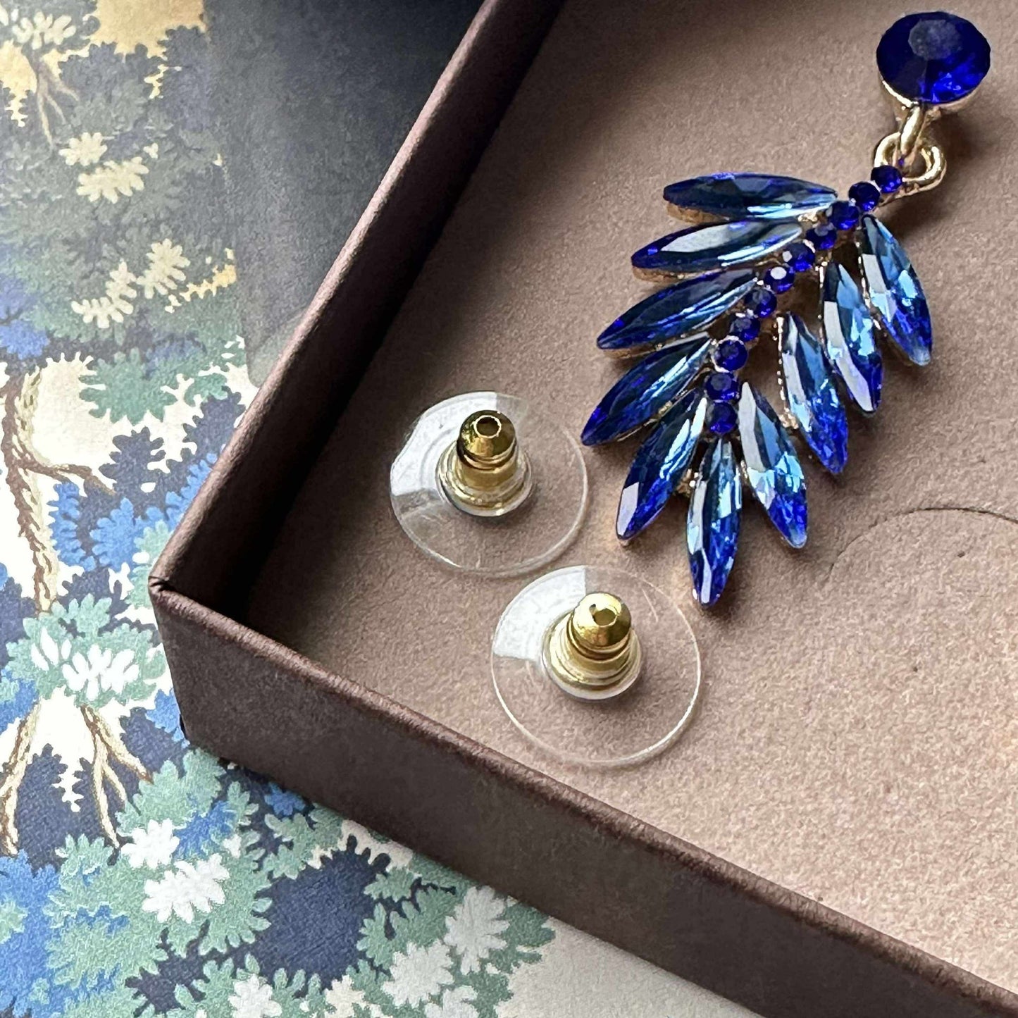 Ohrringe Feather - Royalblau