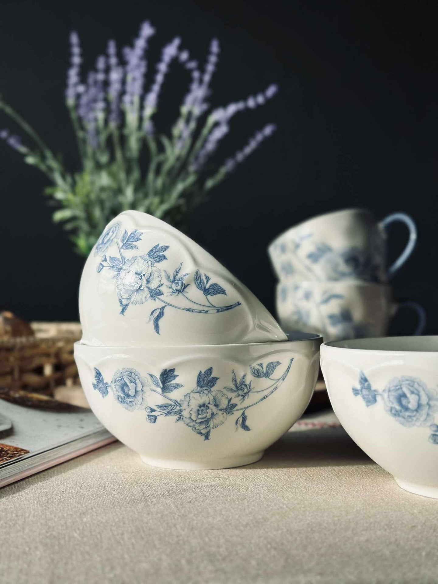 Schale Flora Blau