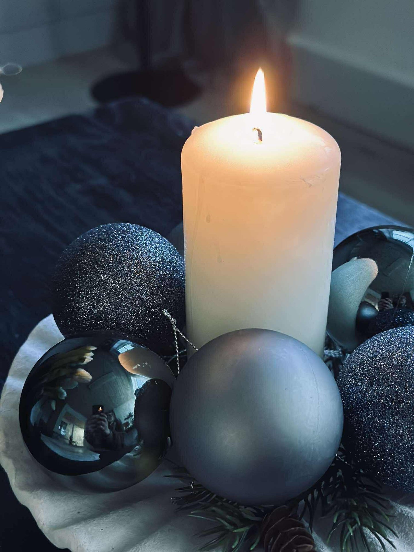 Weihnachtskugeln Navy - 10 Stk.