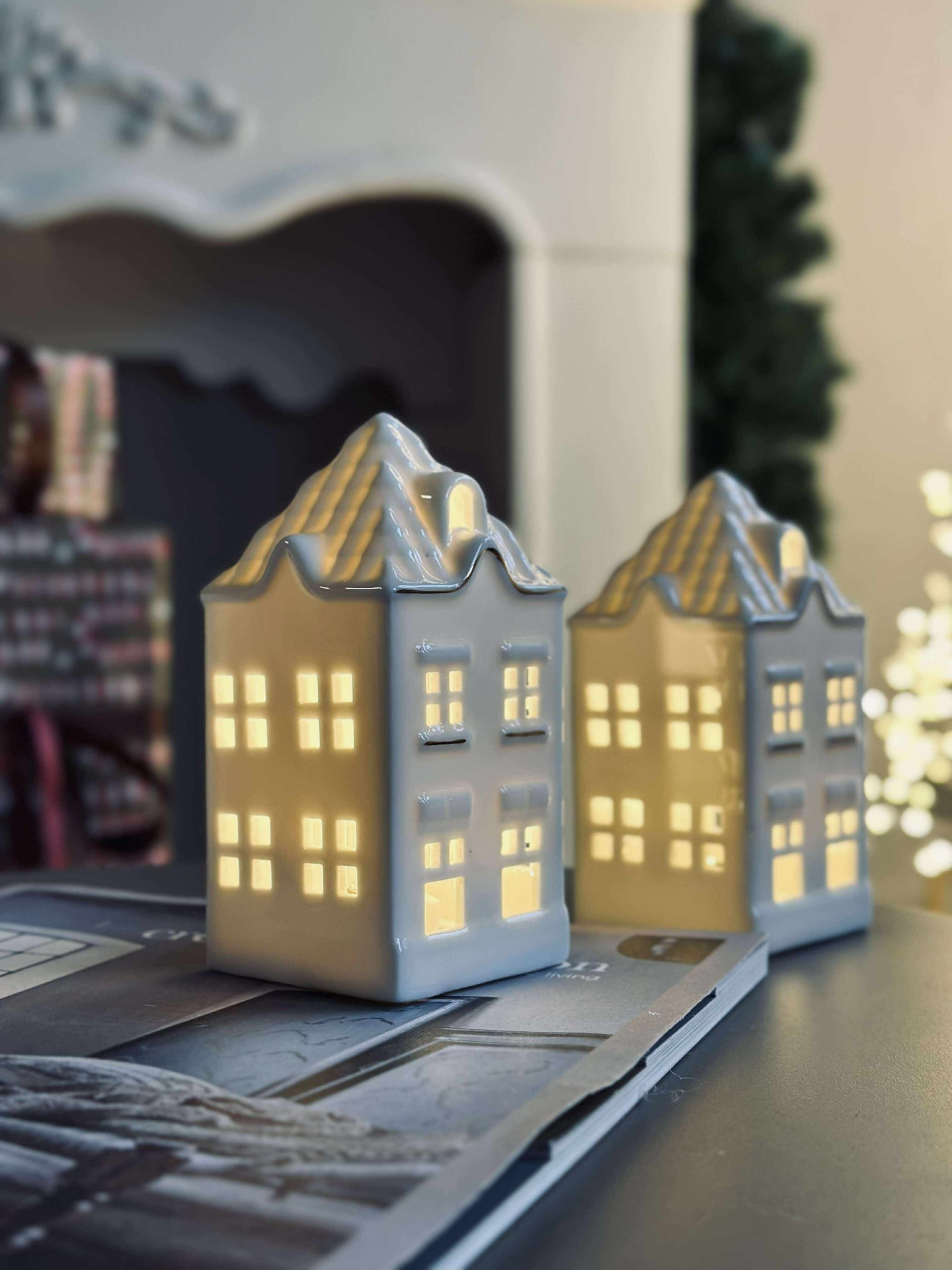 Lichthaus mit LED - Porzellan