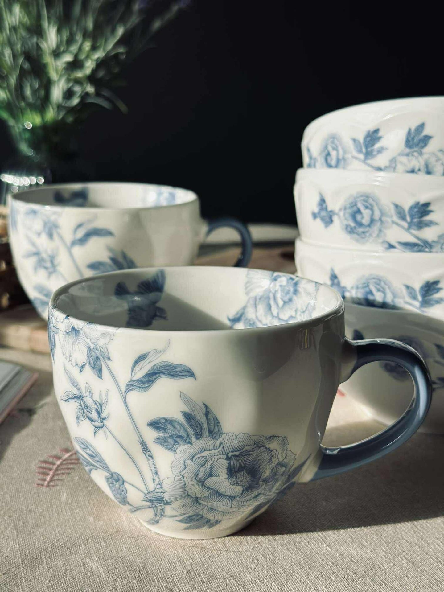 Becher Flora Blau