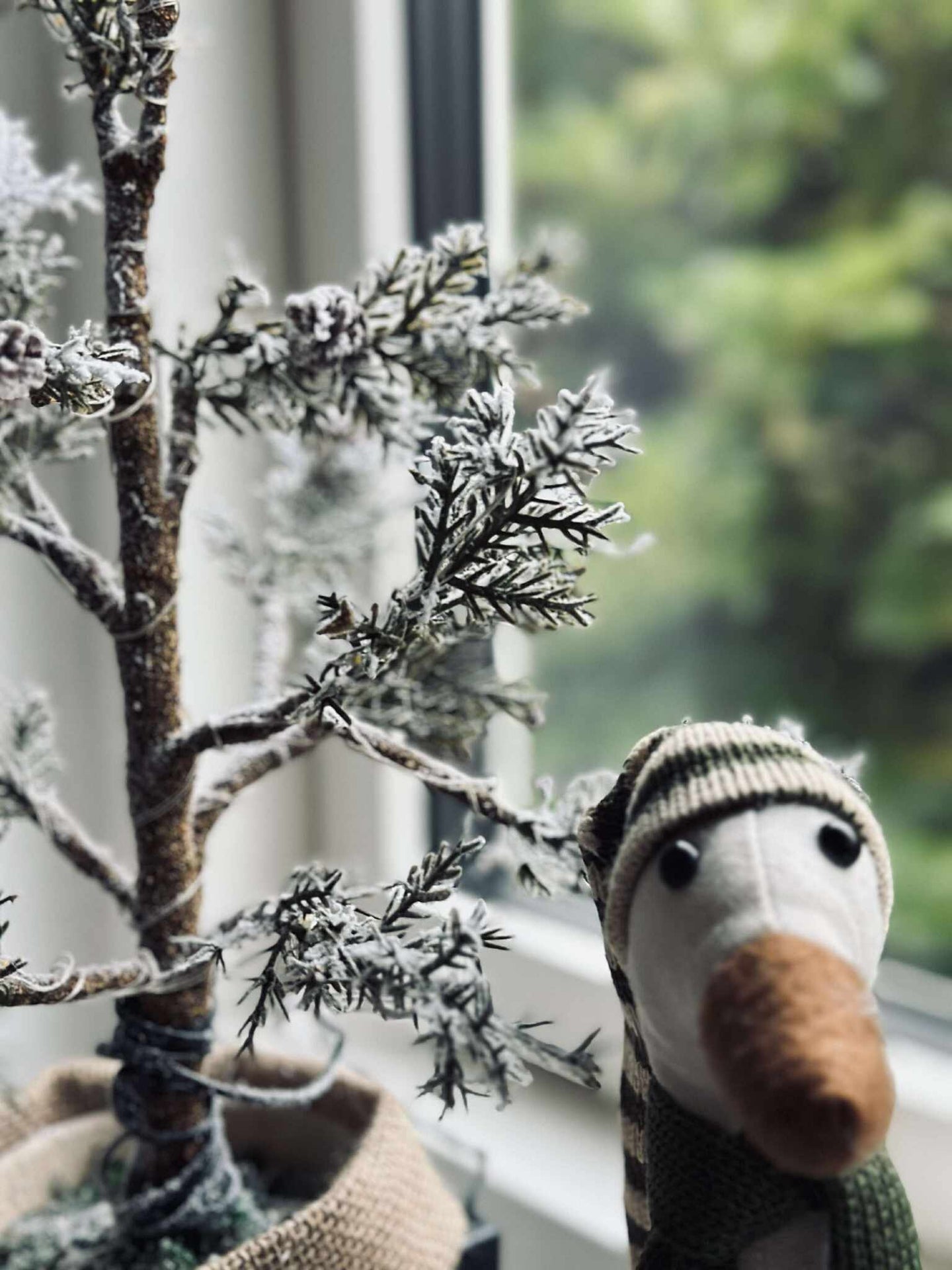 Baum mit Zapfen und Lichterkette