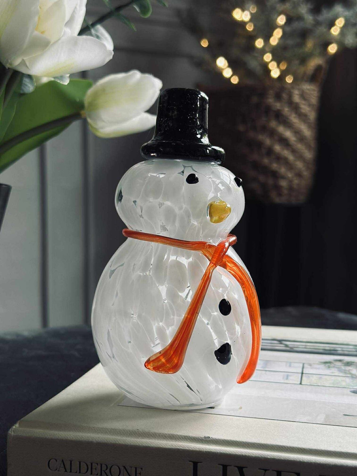 Schneemann mit LED-Licht