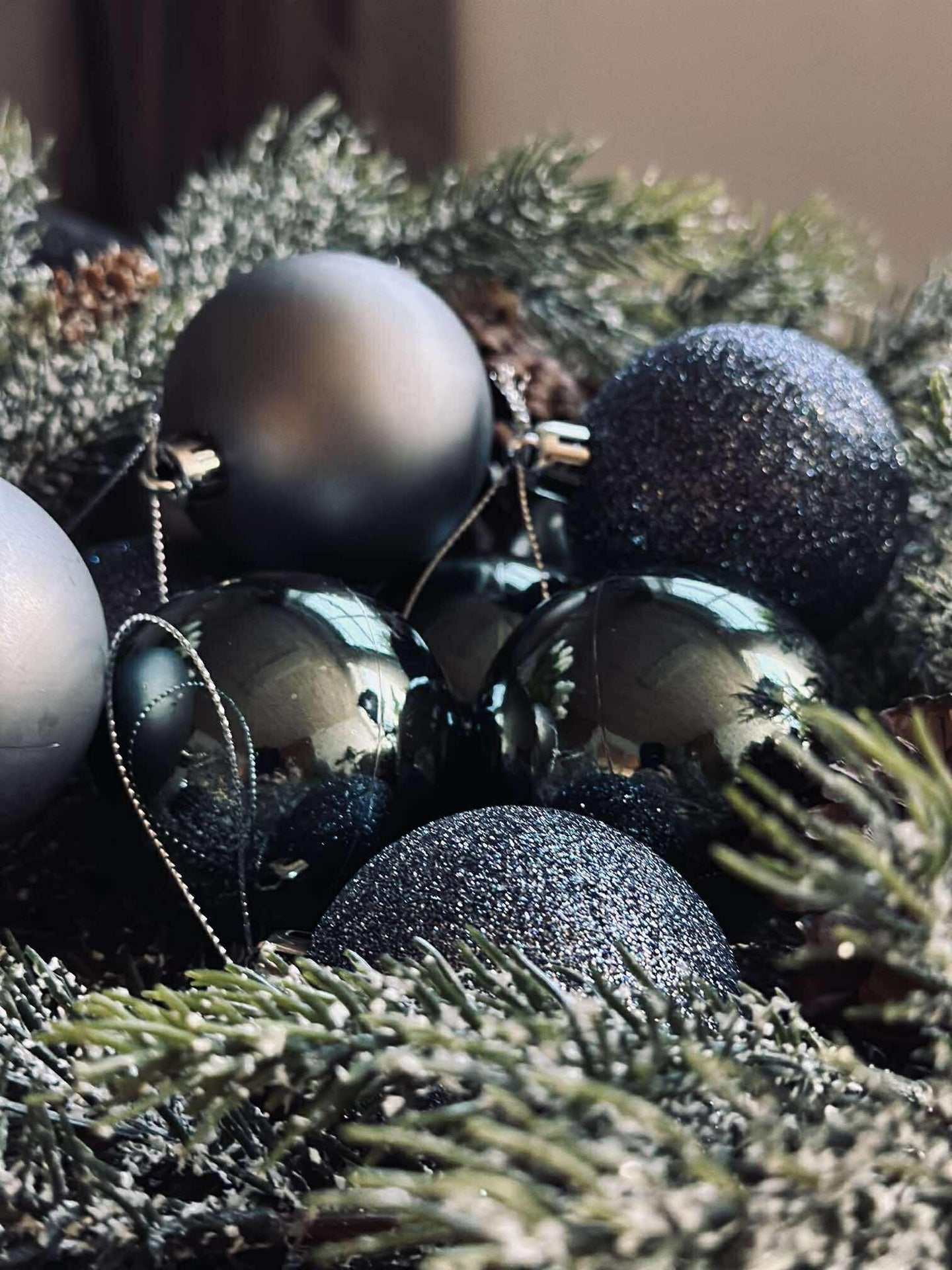 Weihnachtskugeln Navy - 10 Stk.