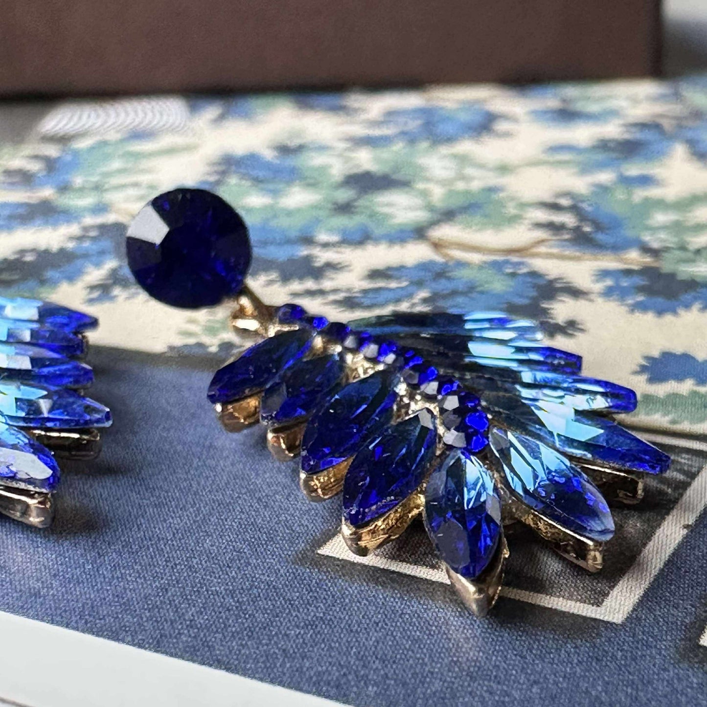 Ohrringe Feather - Royalblau