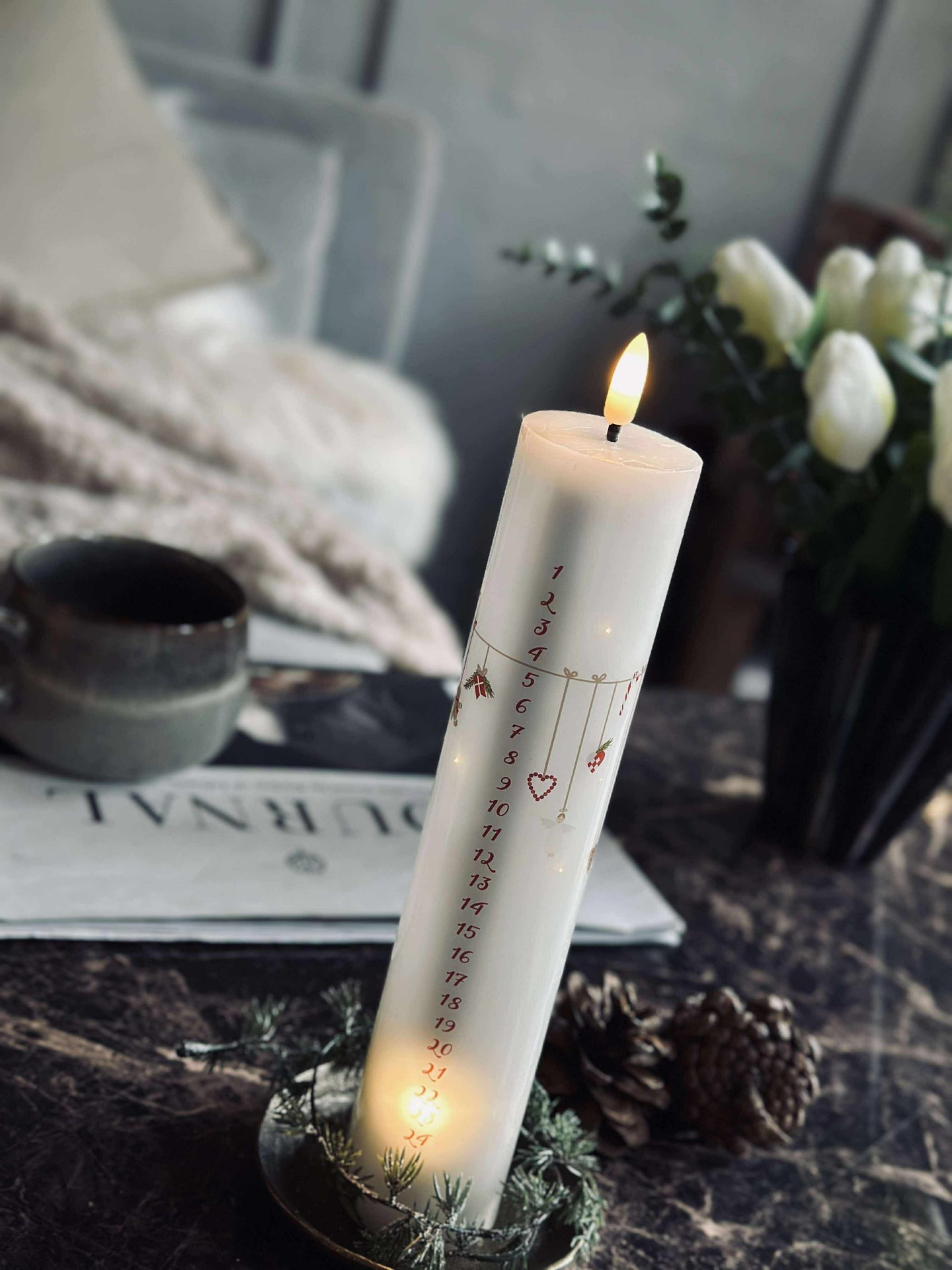 LED Kalenderkerze TWINKLE inkl. Fernbedienung