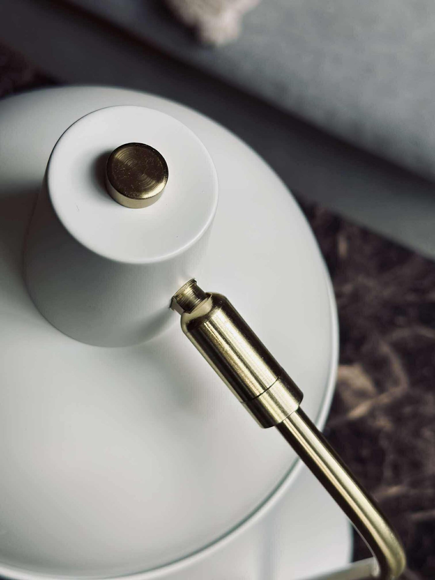 Tischlampe Retro - Weiß / Gold