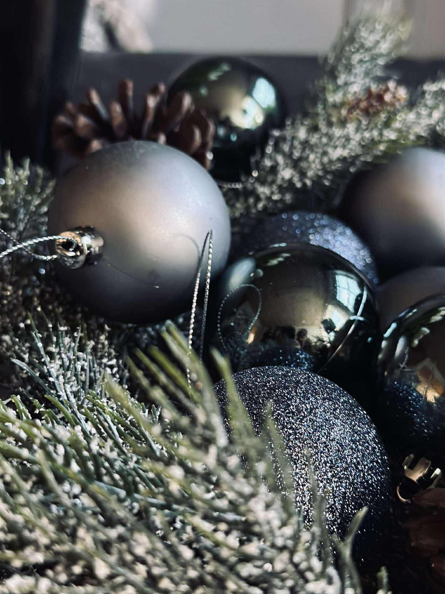 Weihnachtskugeln Navy - 10 Stk.