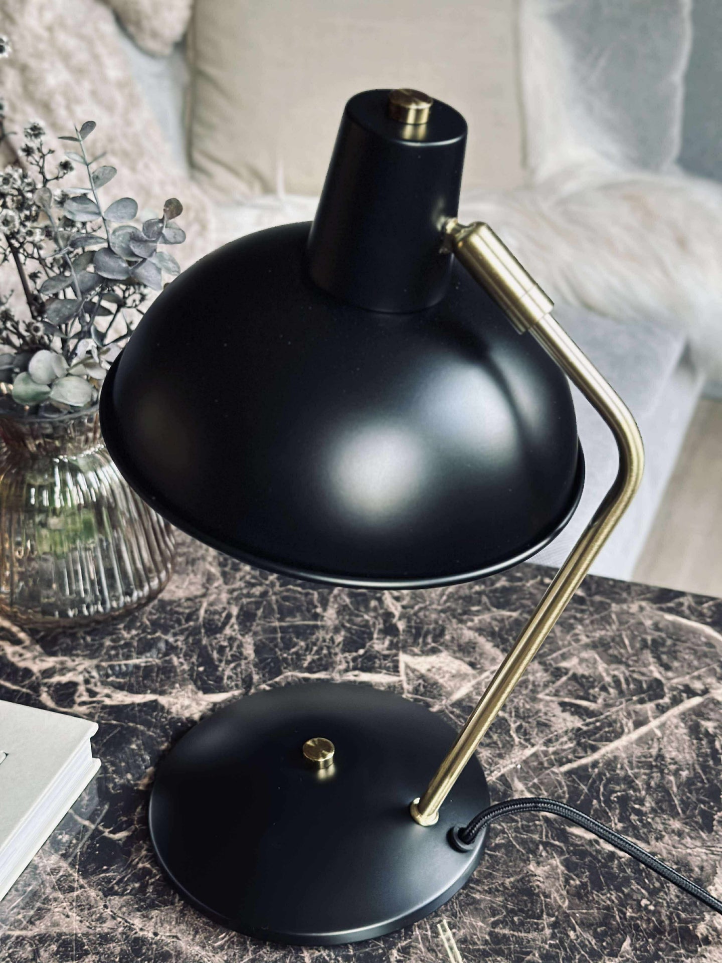 Tischlampe Retro - Schwarz / Gold