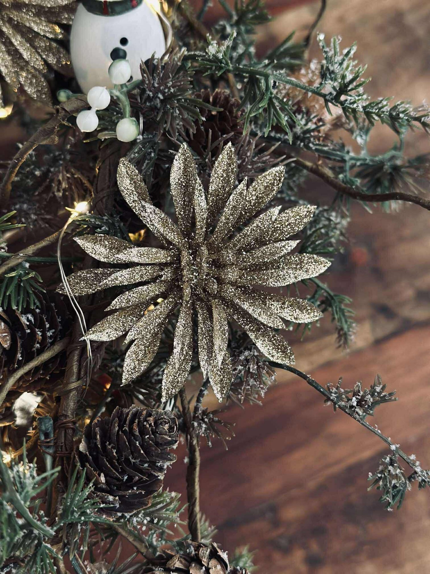 Deco-Blumen mit Glitzer - 4 Stk