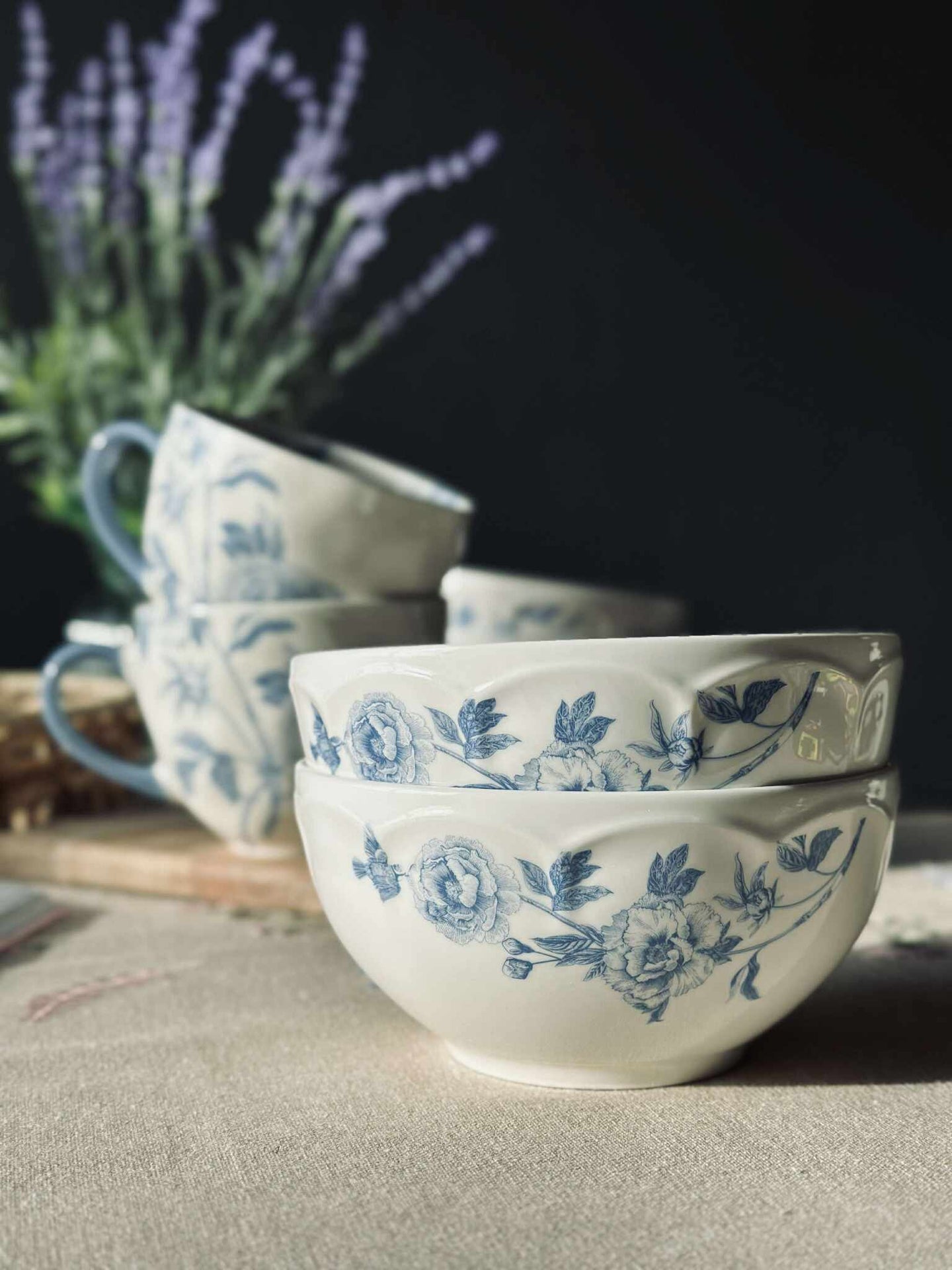 Schale Flora Blau