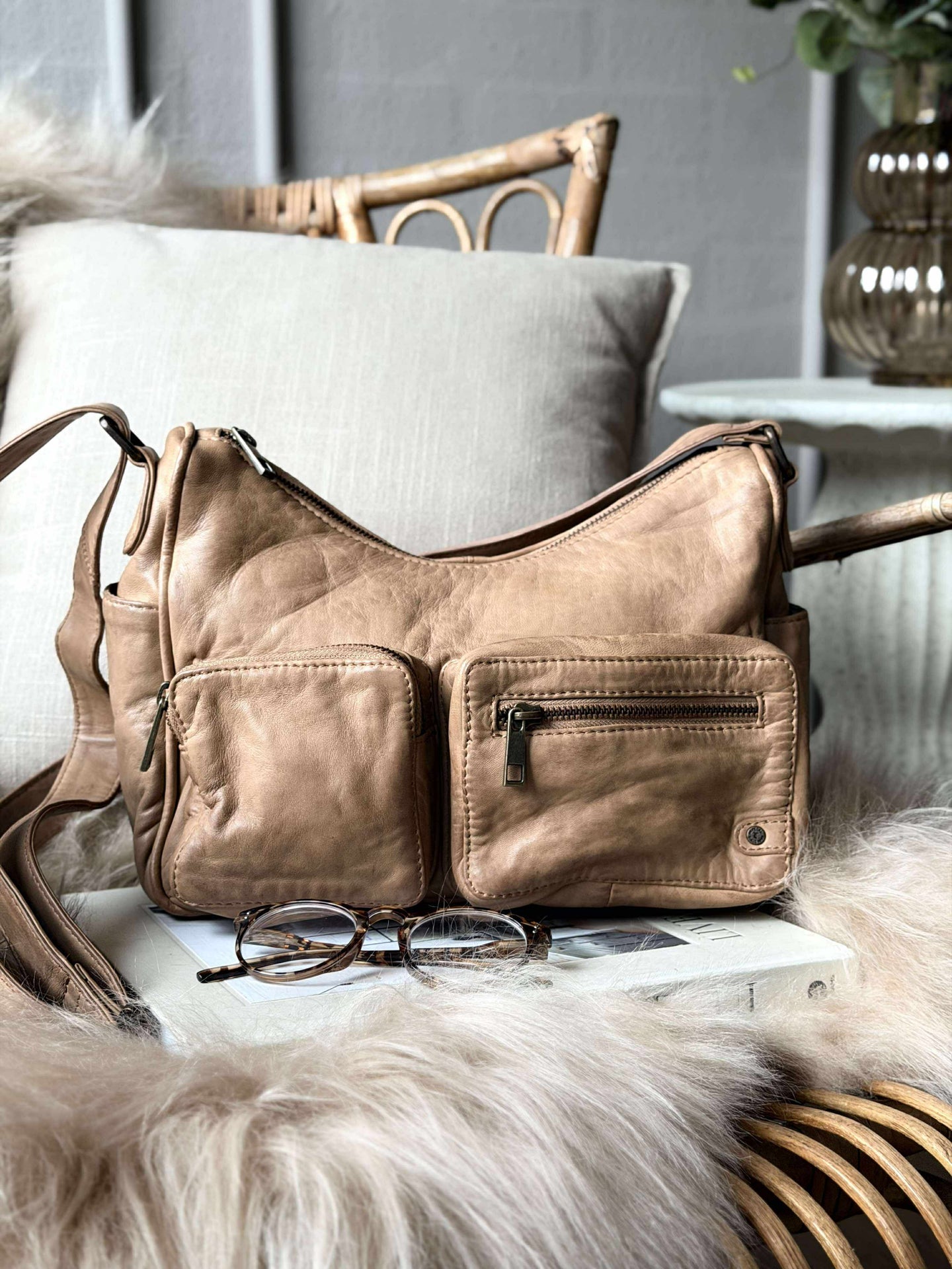 Schultertasche Sienna - Camel