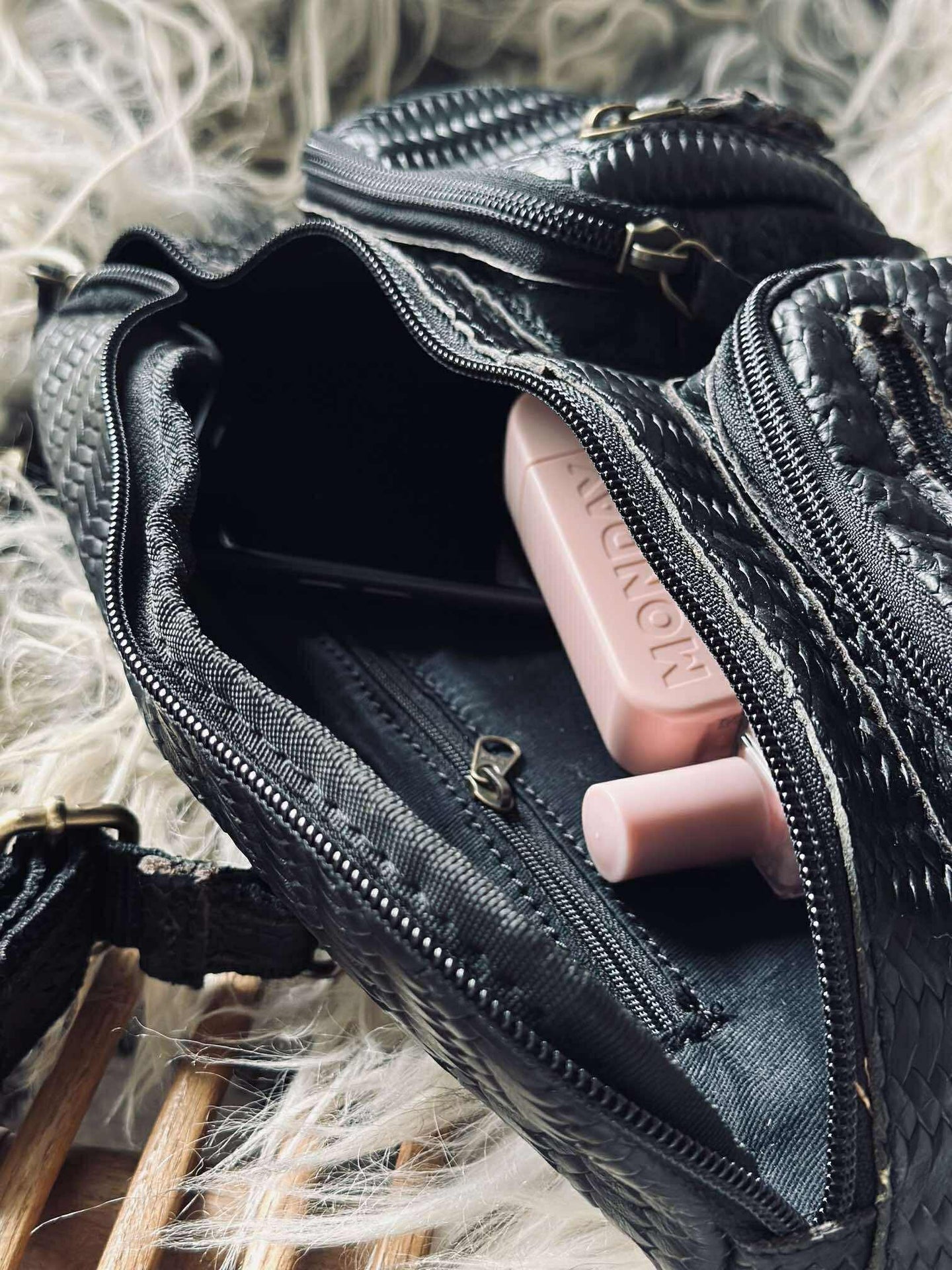 Gürteltasche Kaya - Schwarzes Geflecht