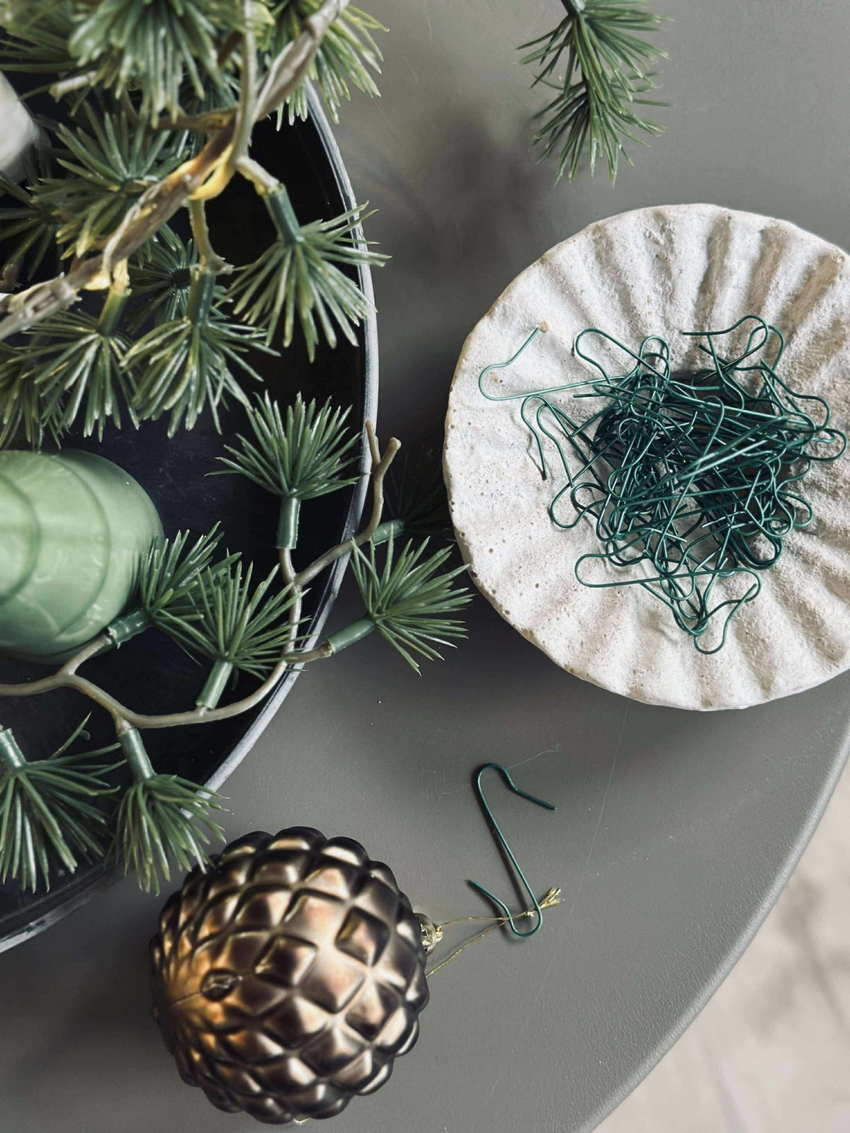 Haken zum Anbringen von Weihnachtsschmuck - Grün 50 Stk.