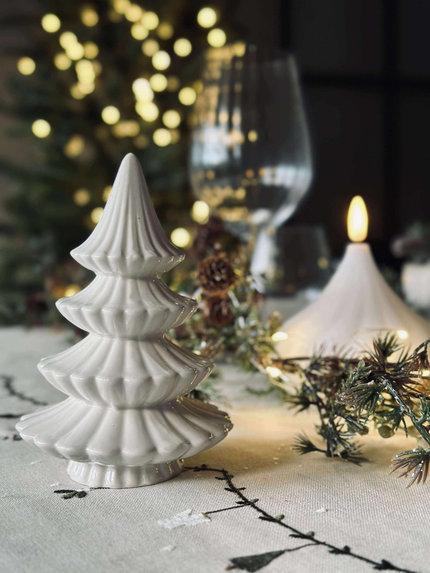Weihnachtsbaum - Weißes Porzellan