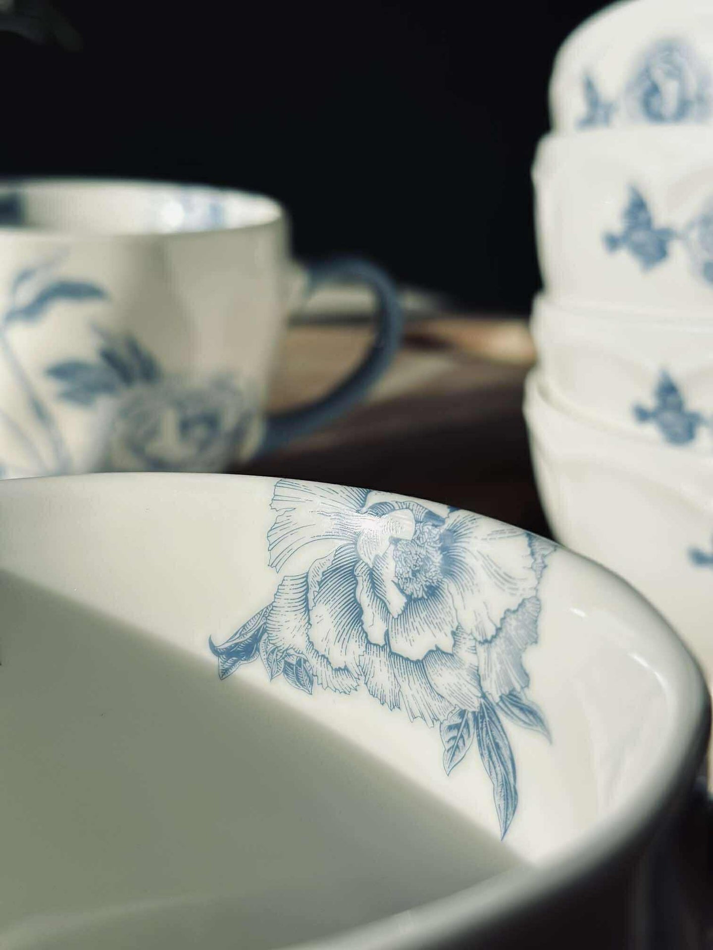 Becher Flora Blau
