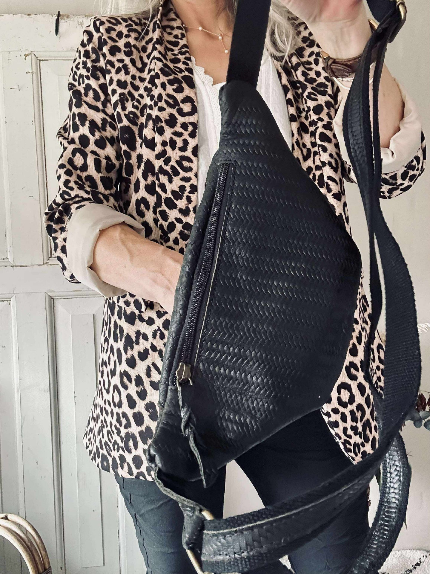 Bumbag Tasha - Schwarzes Flecht