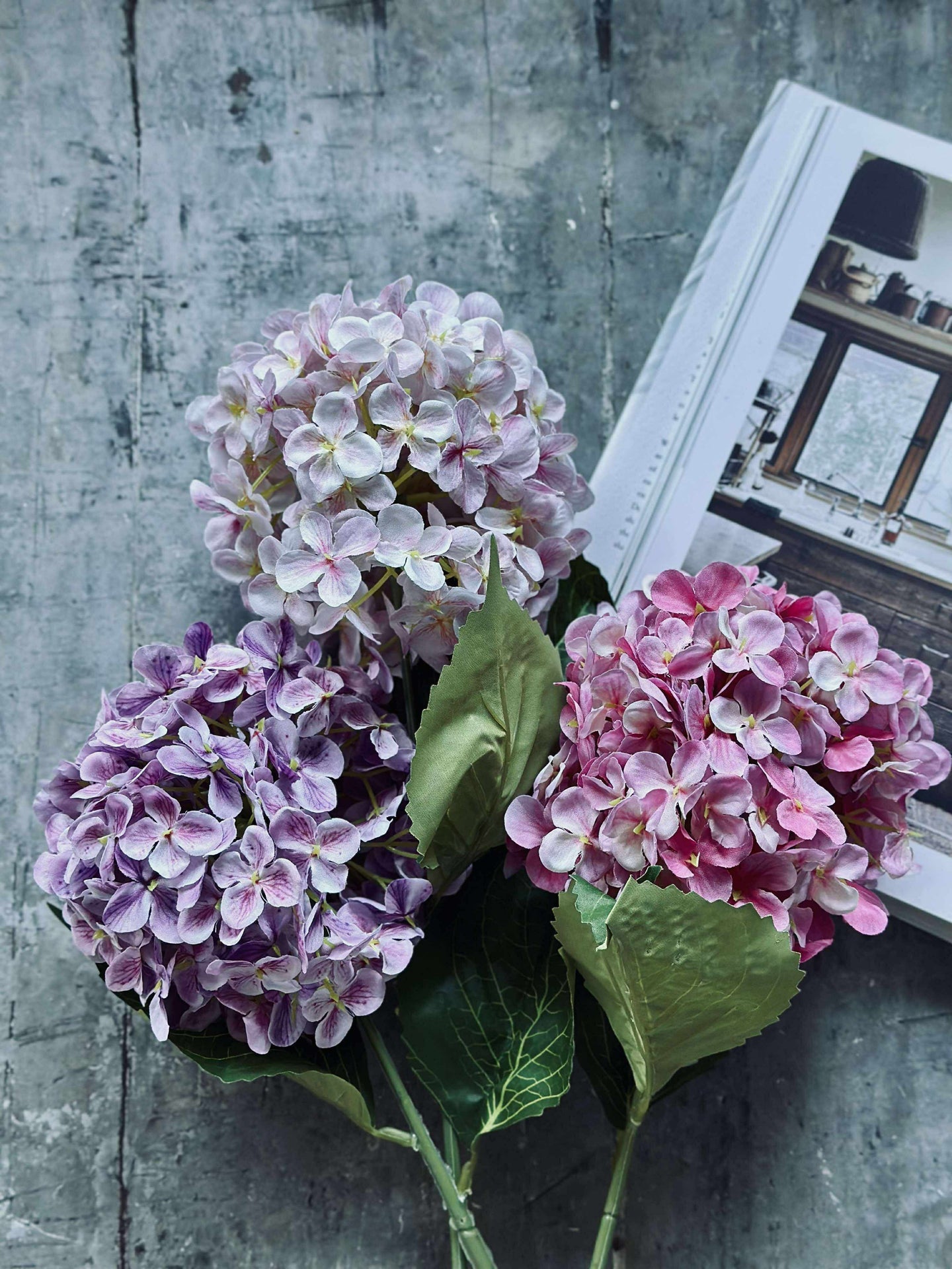 Strauß - Hortensie Pink / Lila