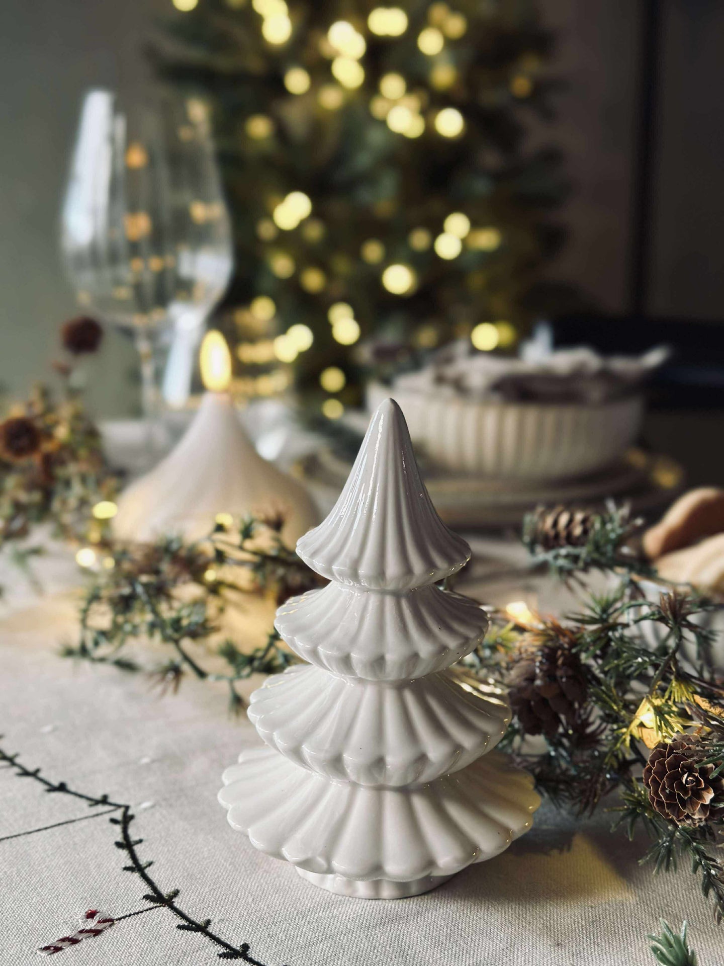 Weihnachtsbaum - Weißes Porzellan