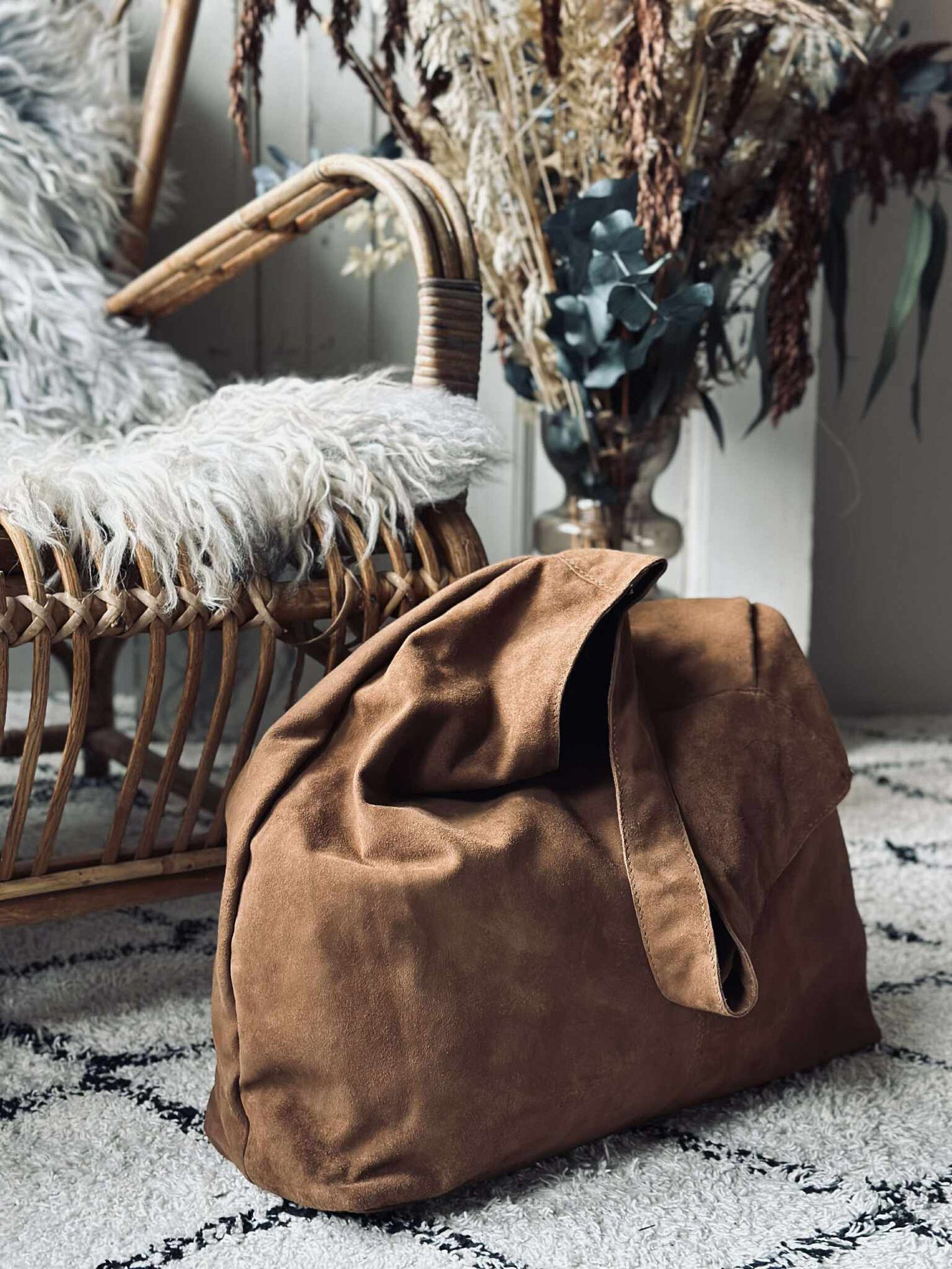 Shopper Wildleder - Caramel
