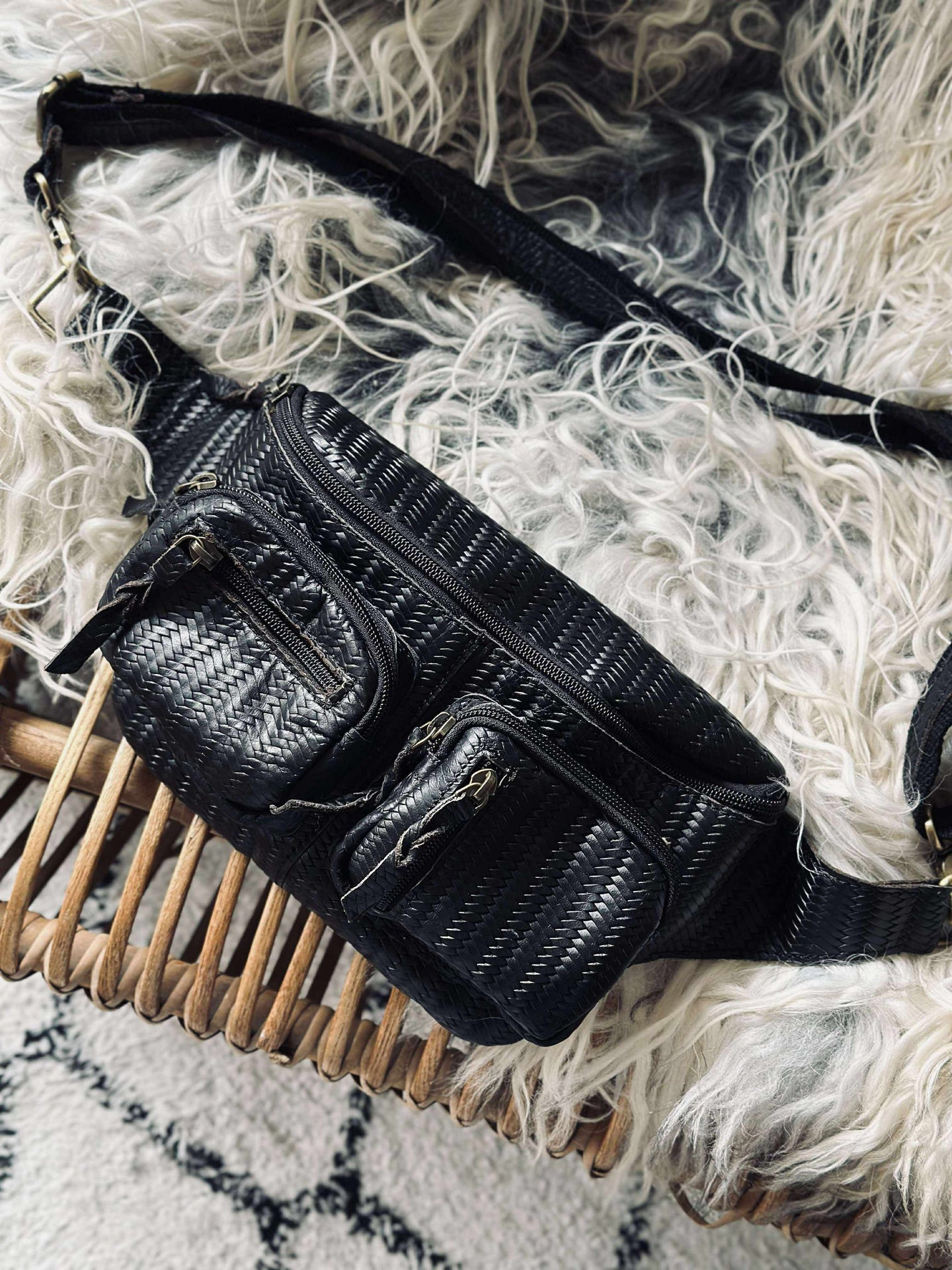 Gürteltasche Kaya - Schwarzes Geflecht