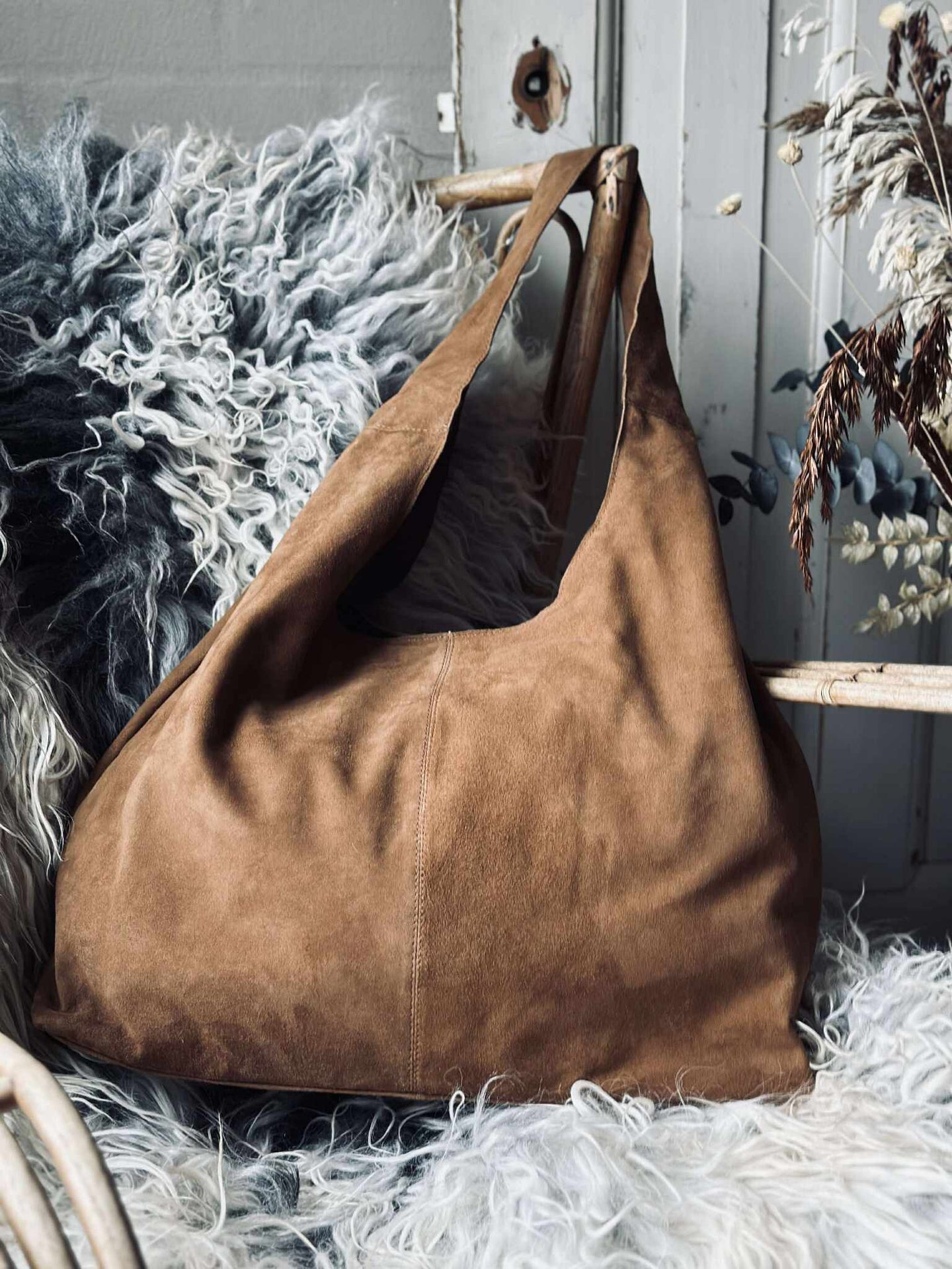 Shopper Wildleder - Caramel