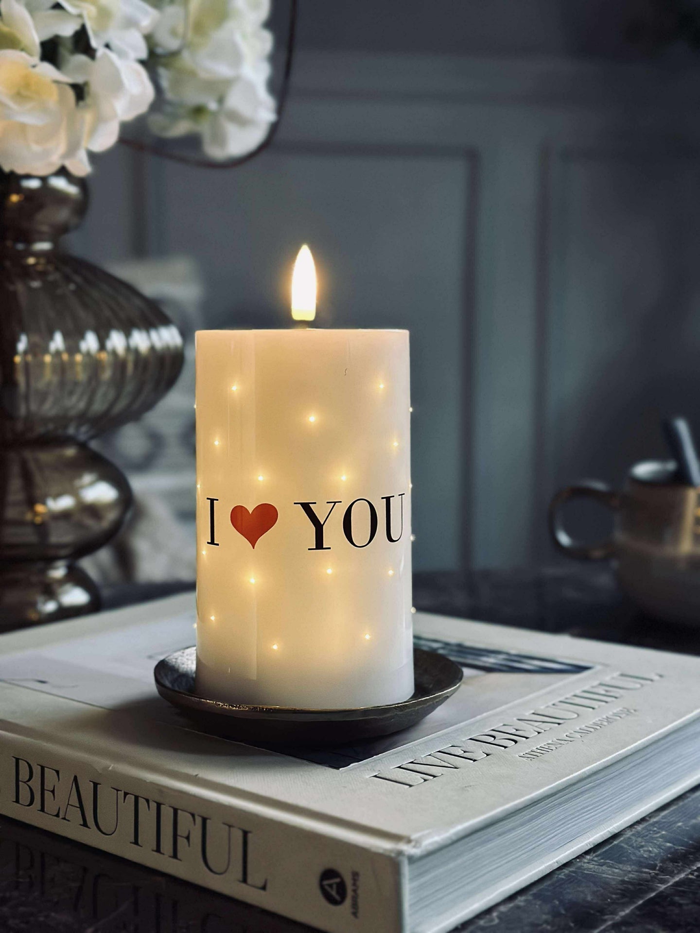 LED-Blockkerze TWINKLE - Love