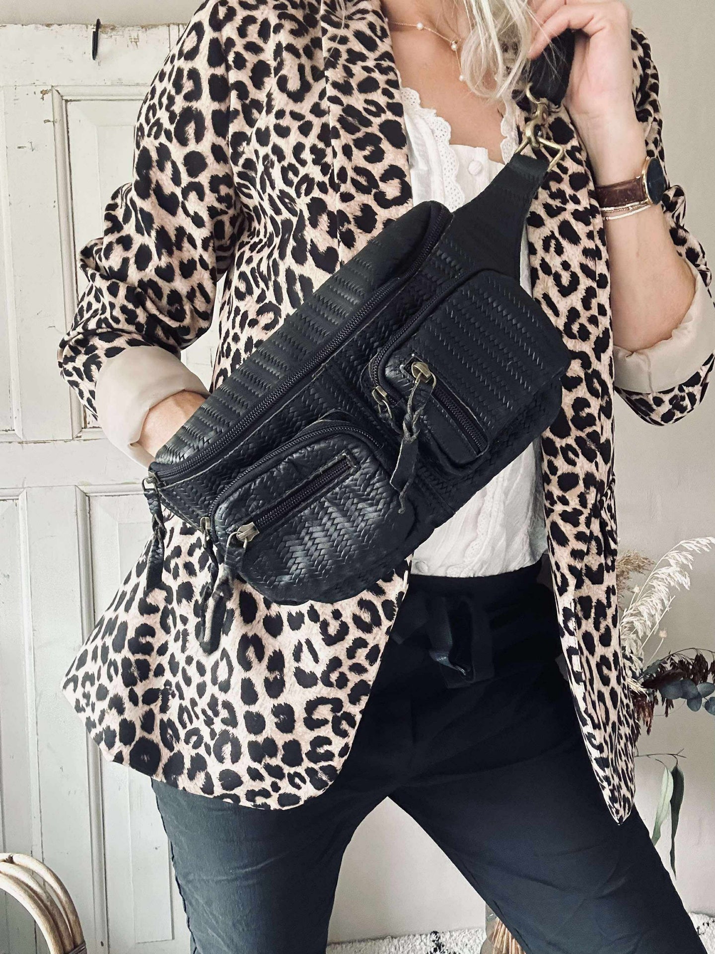 Gürteltasche Kaya - Schwarzes Geflecht