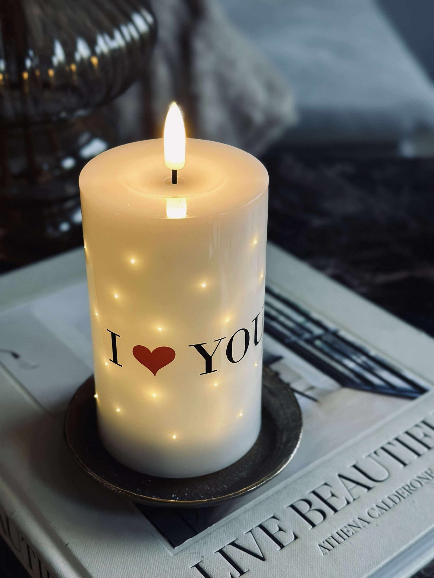 LED-Blockkerze TWINKLE - Love