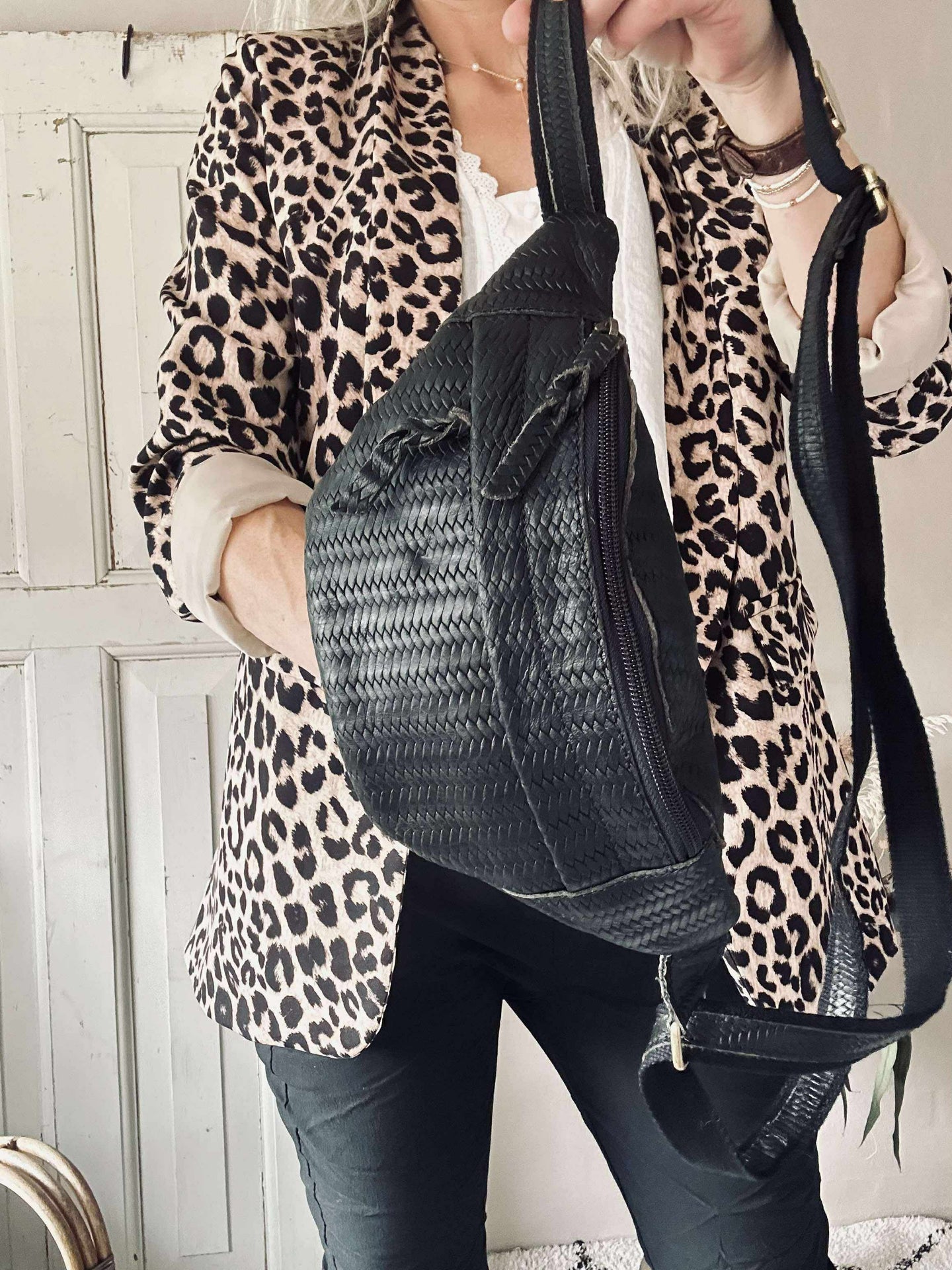 Bumbag Tasha - Schwarzes Flecht