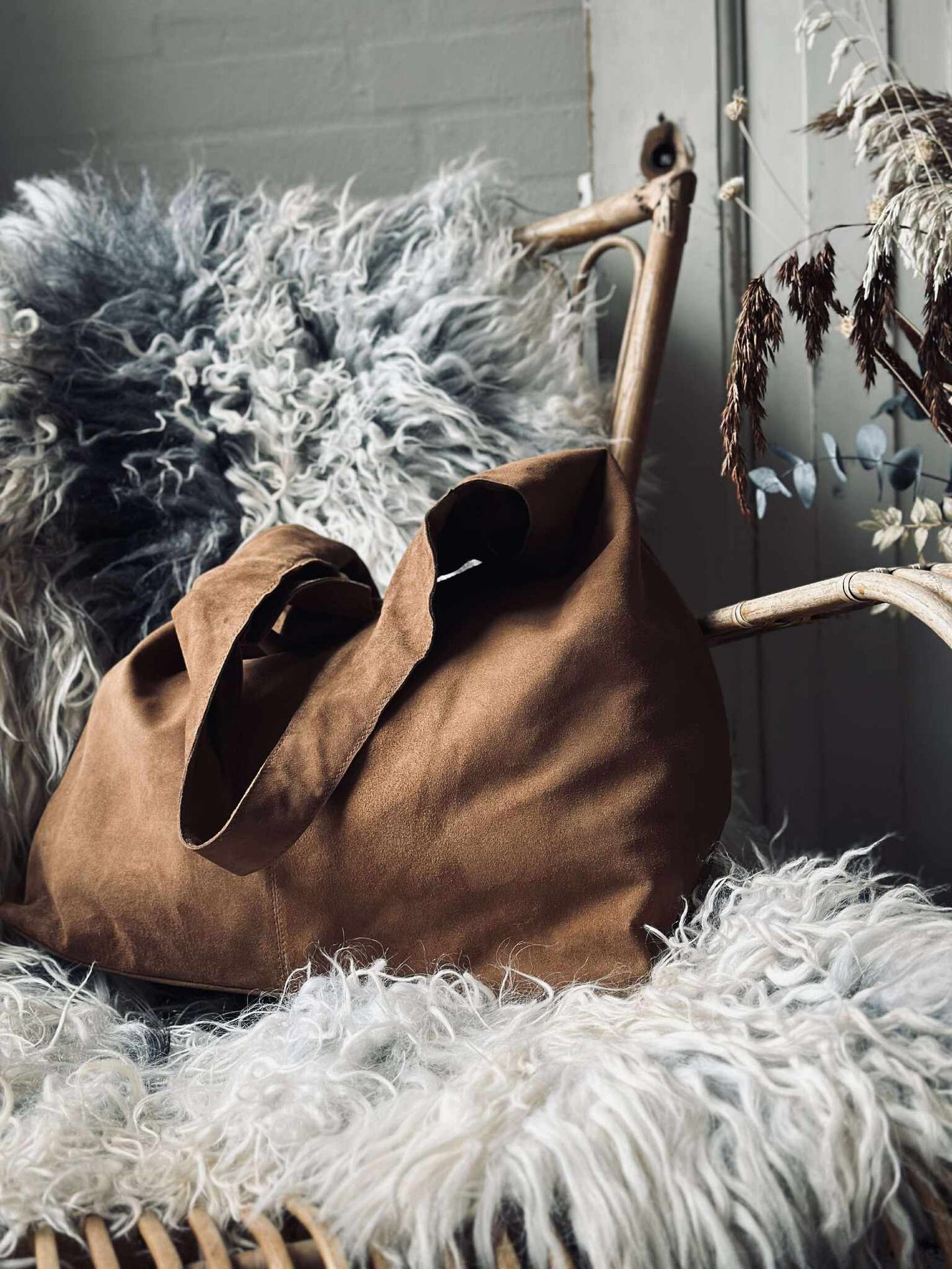 Shopper Wildleder - Caramel