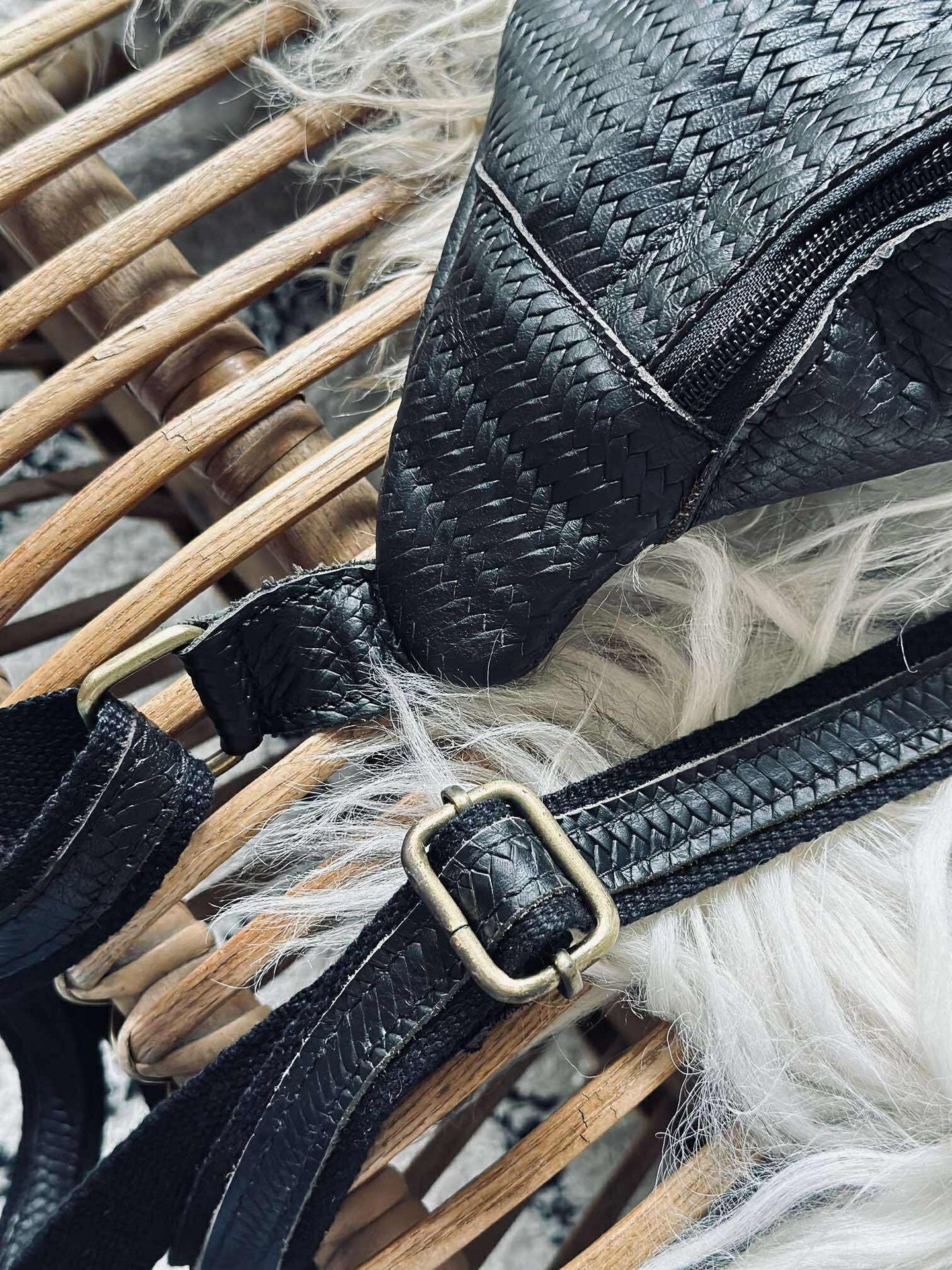 Bumbag Tasha - Schwarzes Flecht