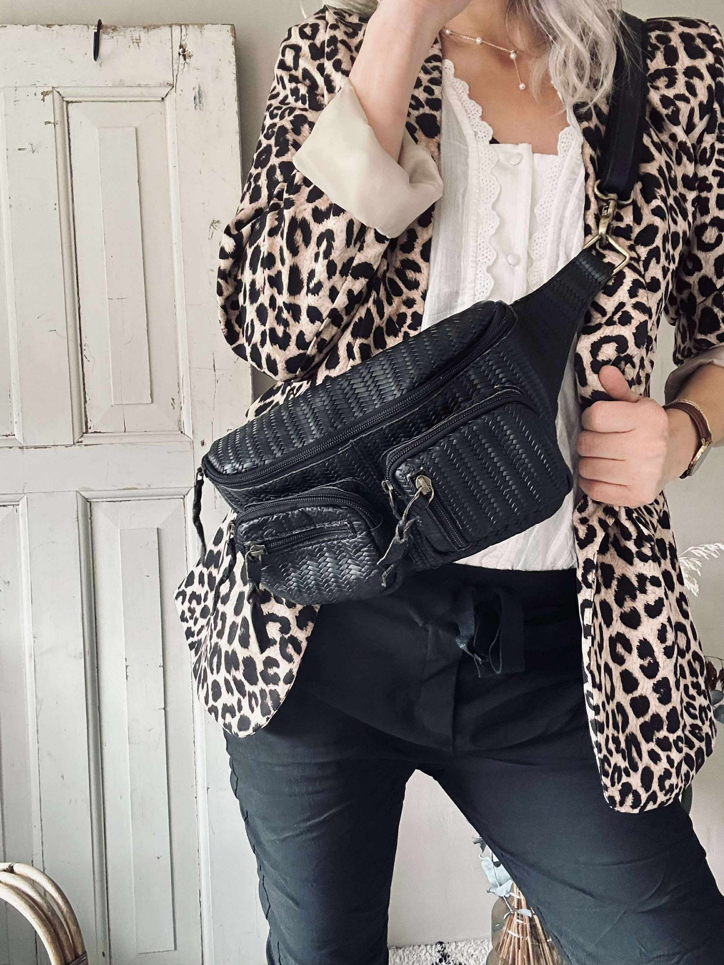 Gürteltasche Kaya - Schwarzes Geflecht
