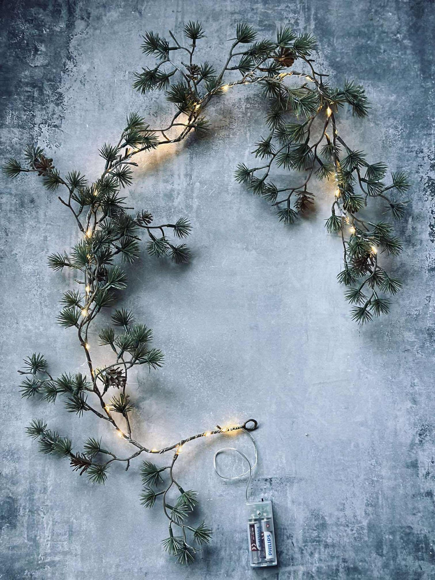 Lichterkette mit kleinen Zapfen