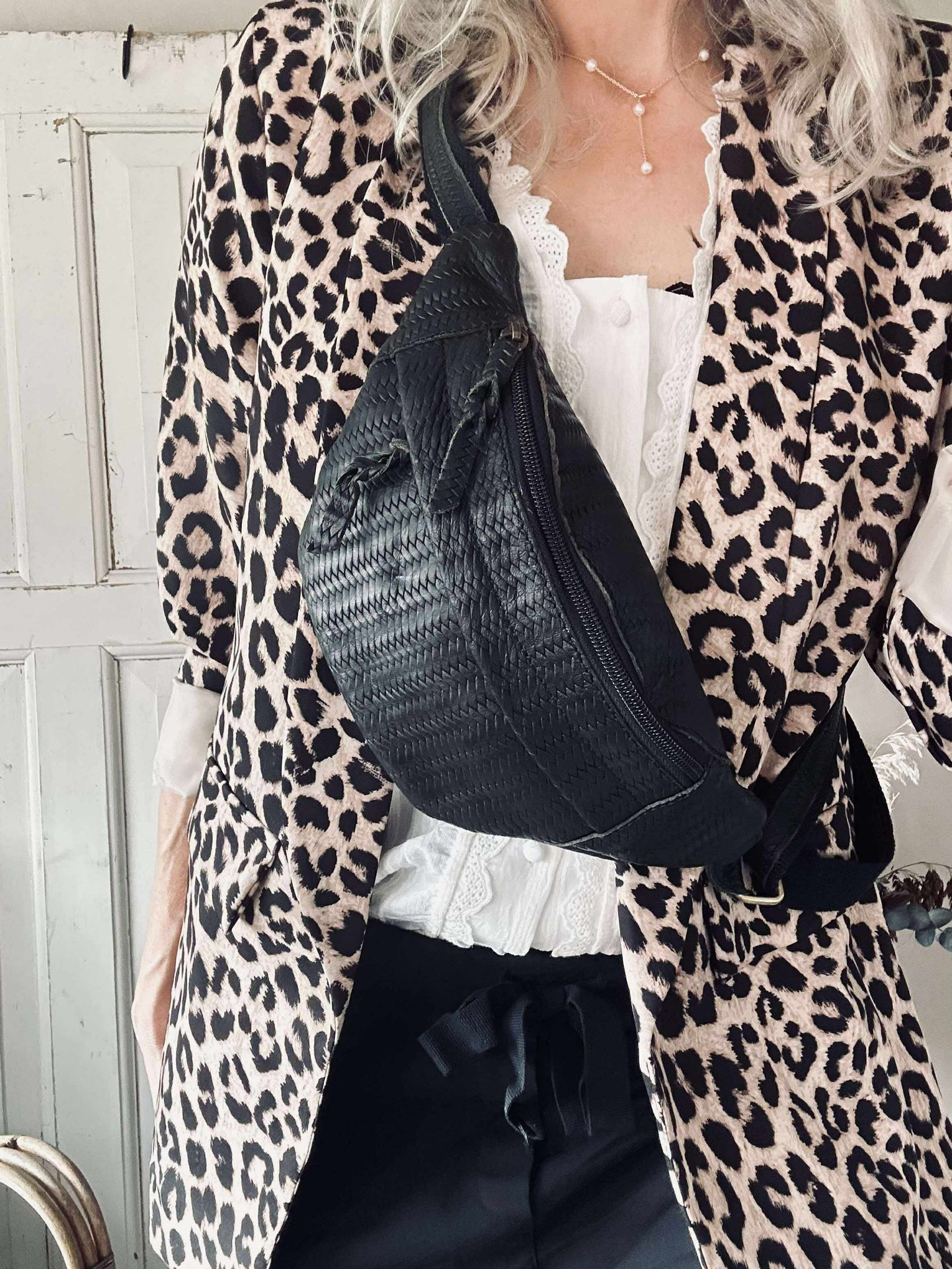 Bumbag Tasha - Schwarzes Flecht