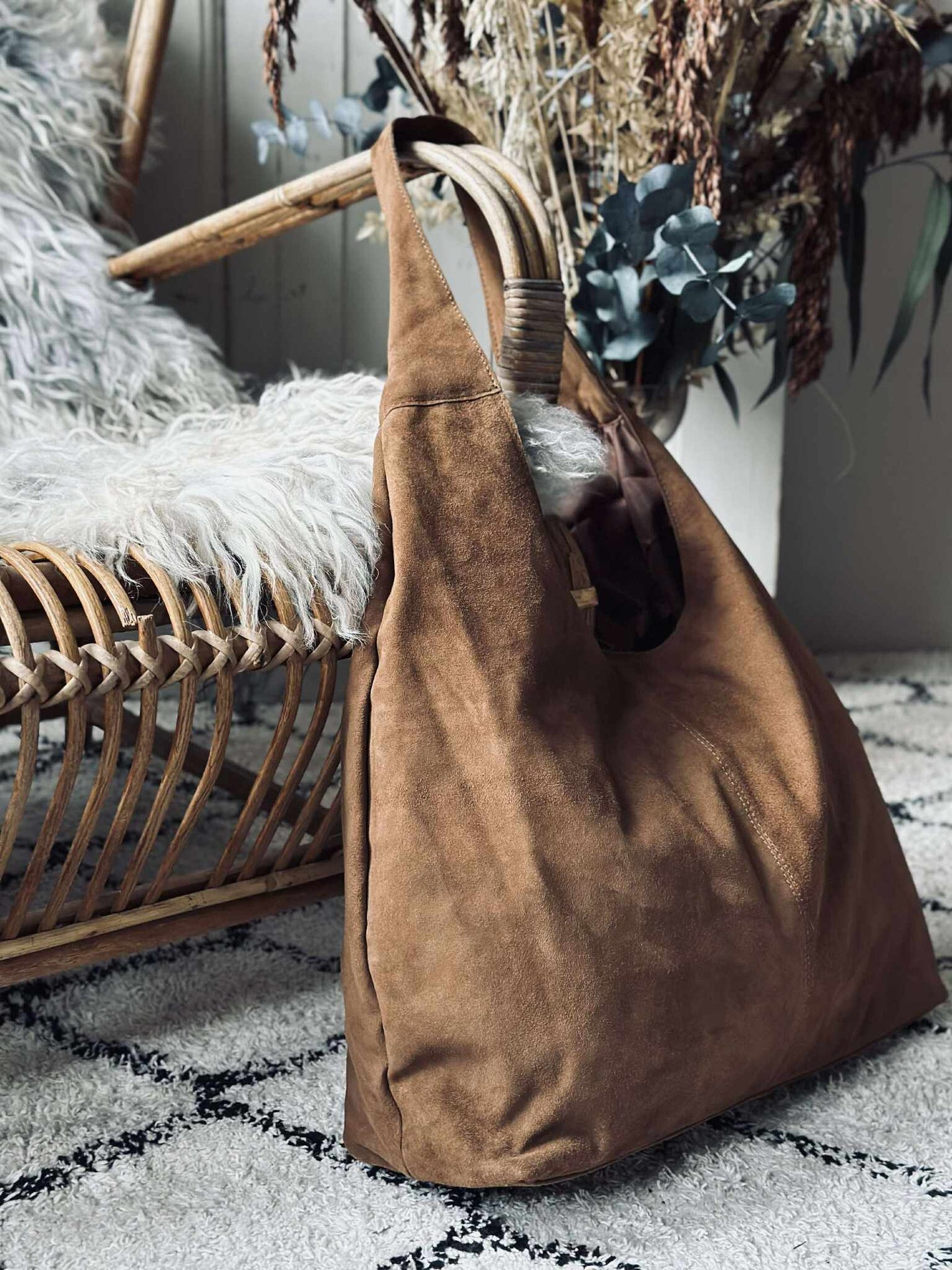 Shopper Wildleder - Caramel