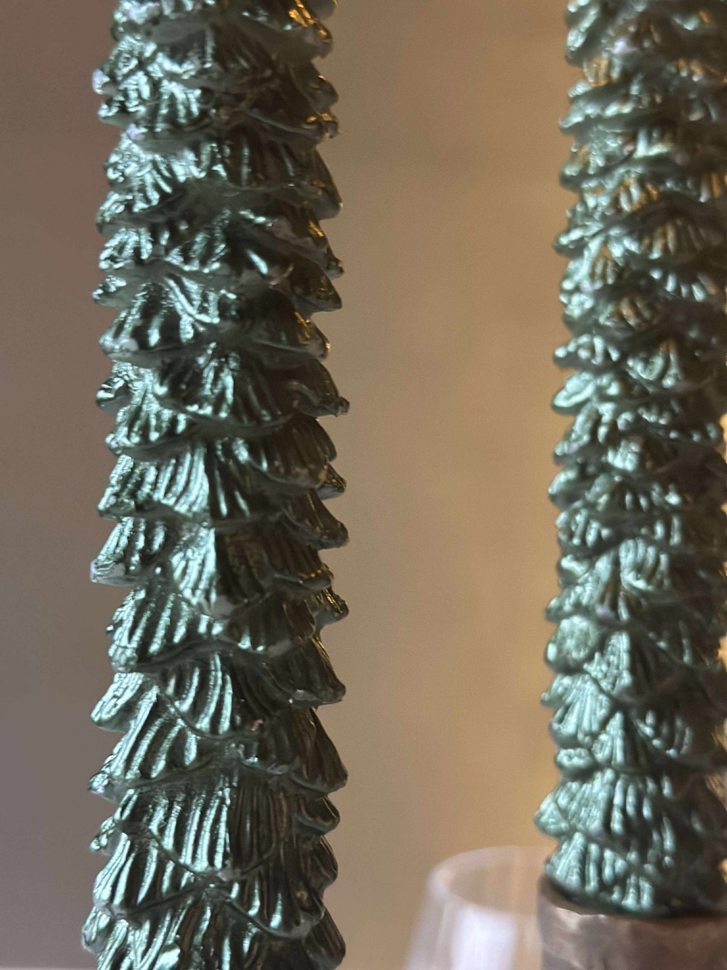 LED Stumpenkerzen 2 St. - Weihnachtsbaum grün