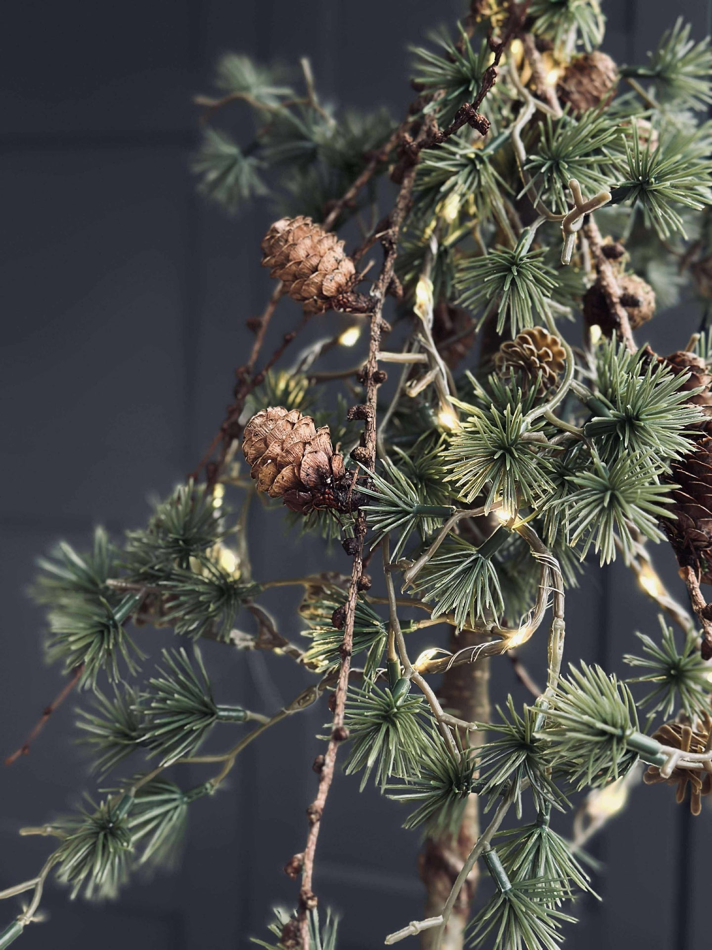Lichterkette mit kleinen Zapfen