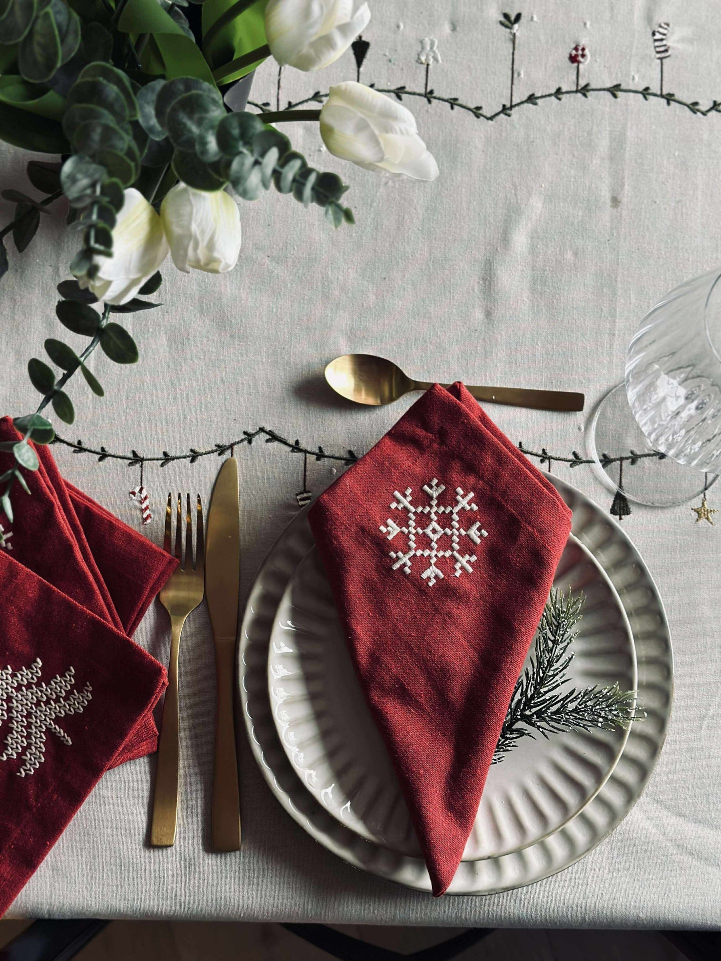 Servietten Rote Weihnachten - 4 Stk.