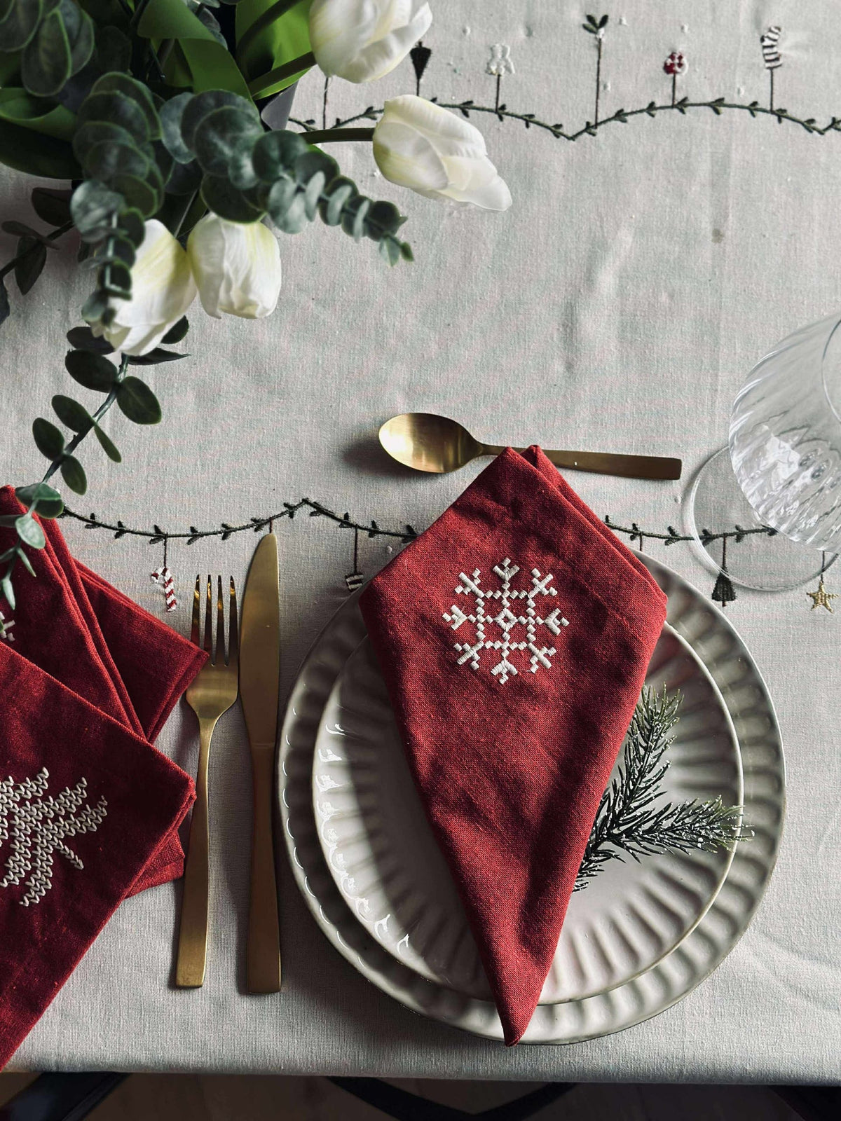 Servietten Rote Weihnachten - 4 Stk.