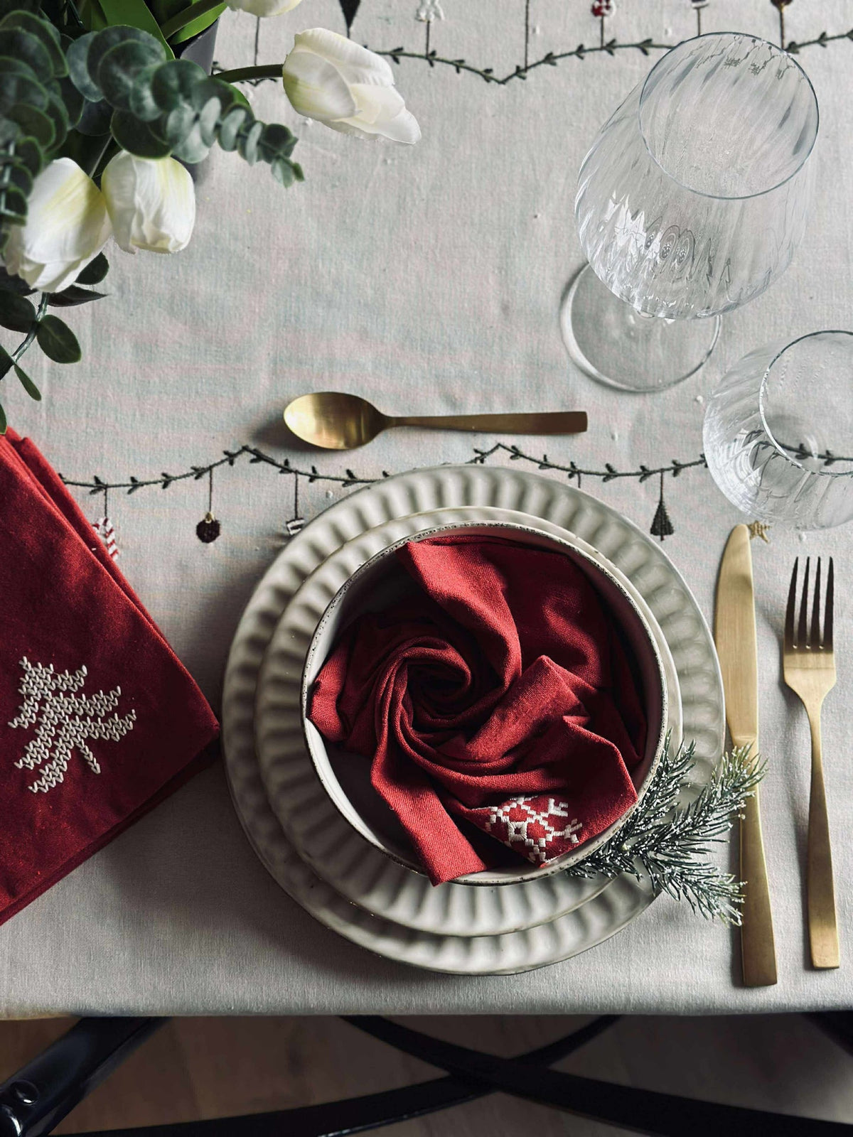 Servietten Rote Weihnachten - 4 Stk.