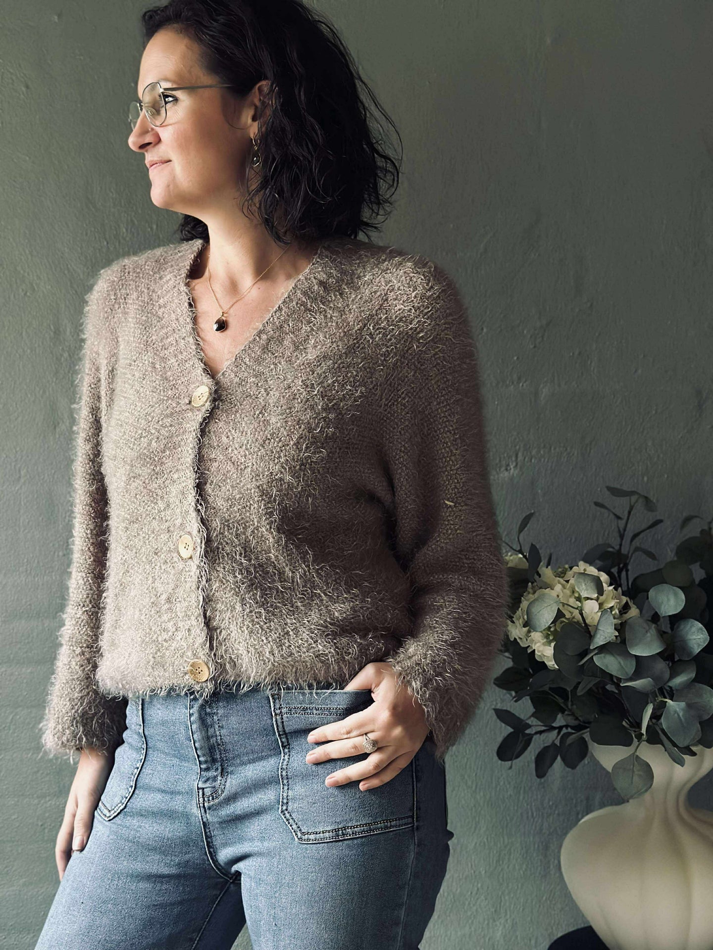 Cardigan Dakota - Dark fango
